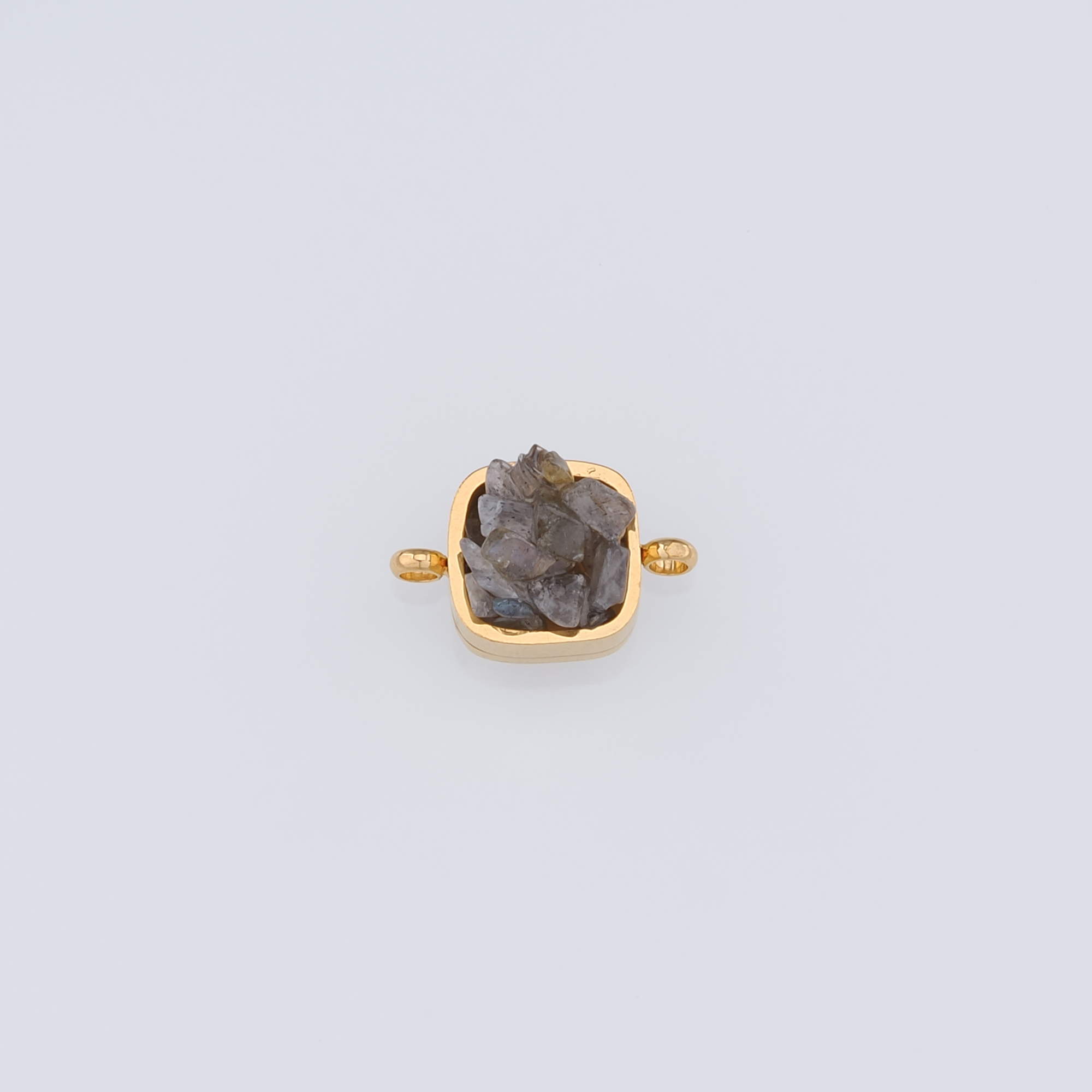 18K Gold Filled Square Connector,Natural Stone Charm Necklace Bracelet for DIY Jewelry Making Supply