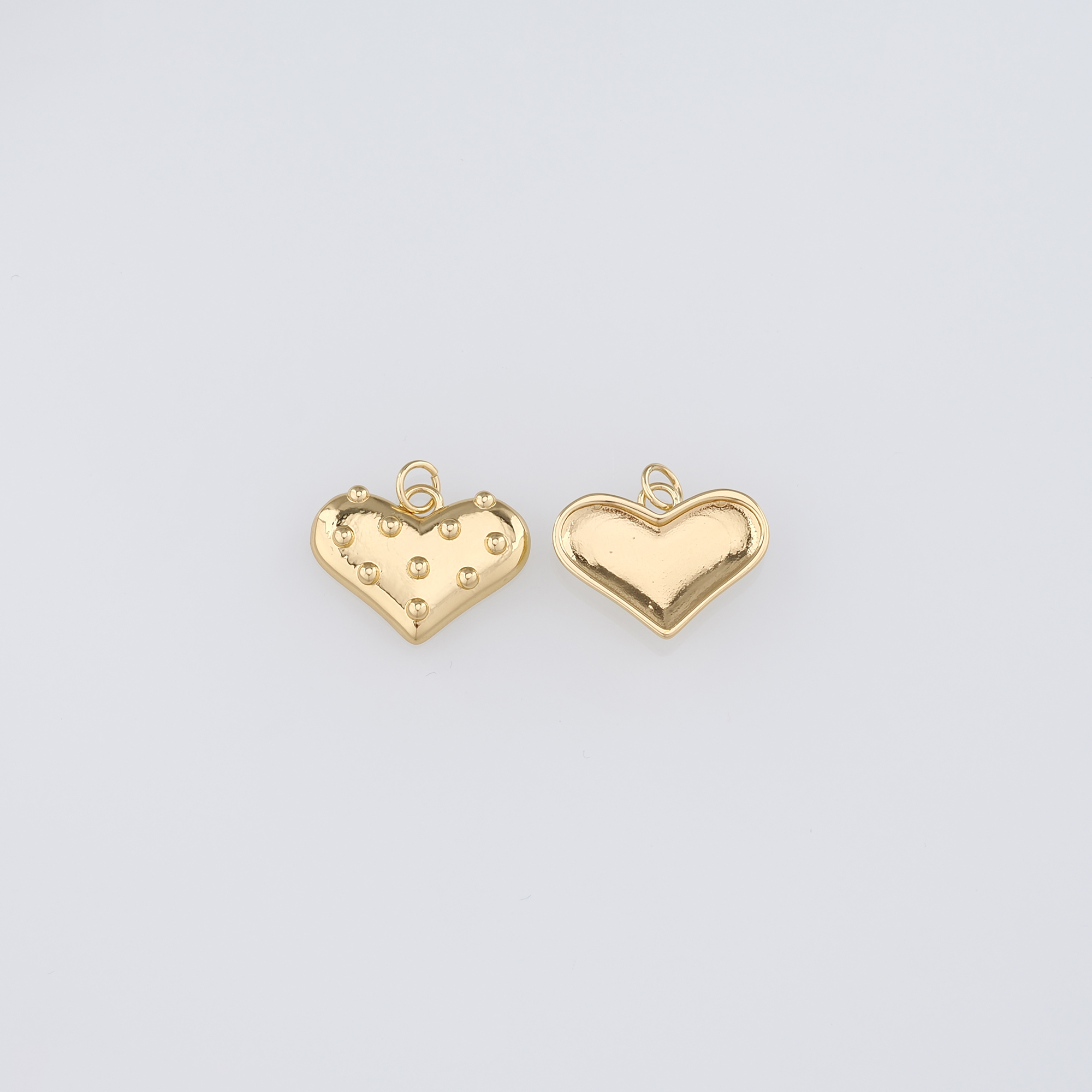 18K Gold Filled Heart Pendant,Dainty Heart Charm Earrings Necklace for DIY Jewelry Making Supply