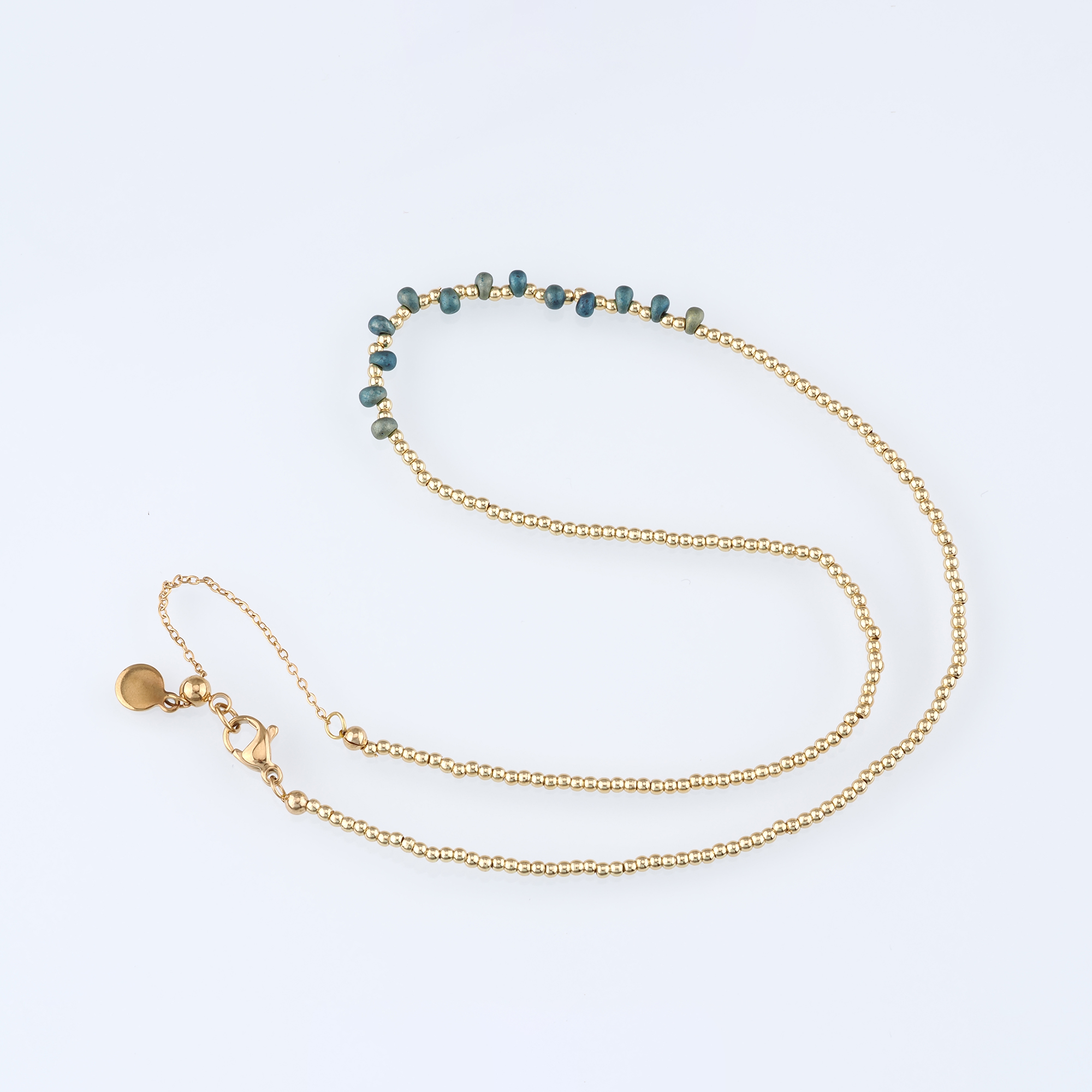 18K Gold Filled Ball Chain Necklace,Gold Link Chain Necklace,Beaded Link Chain,Minimalist Necklace,Adjustable Necklace