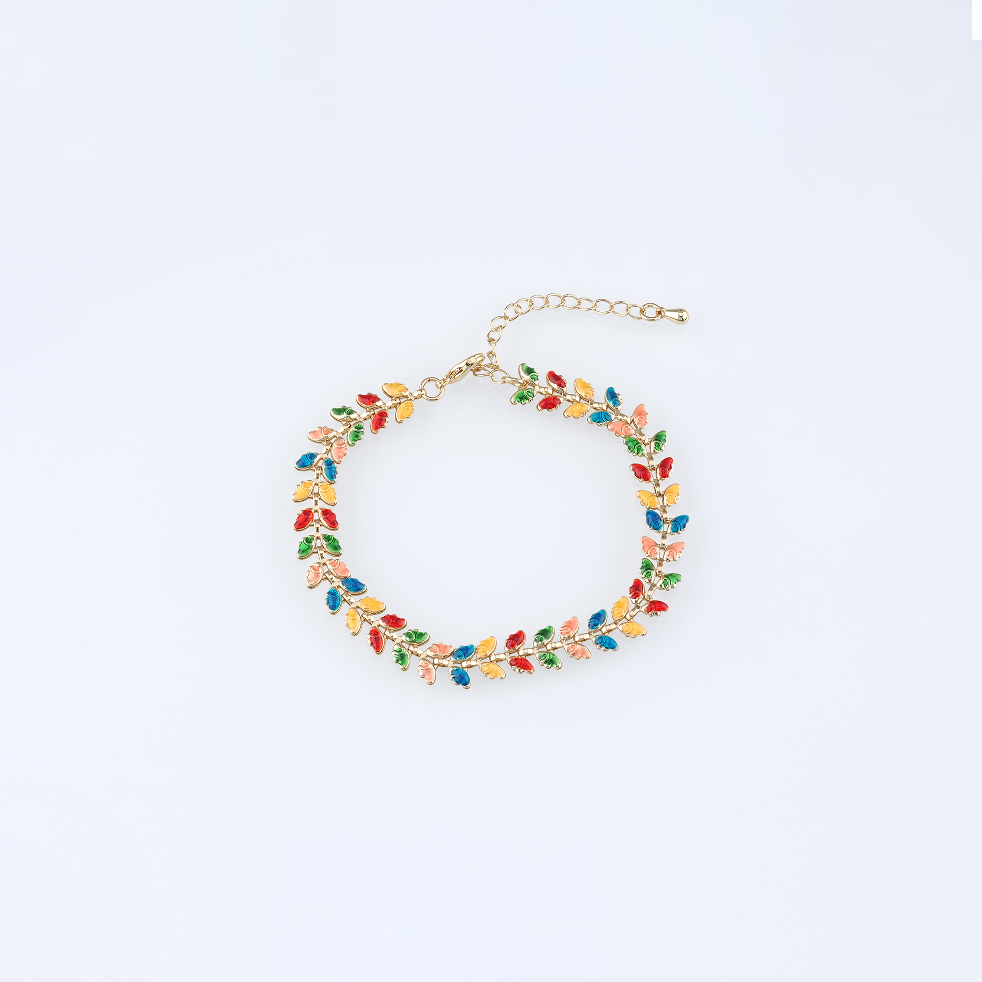 18K Gold Filled Butterfly Chain Bracelet,Enamel Bracelet,Gold Chain Bracelet,Ladies Bracelet,Gift For Her