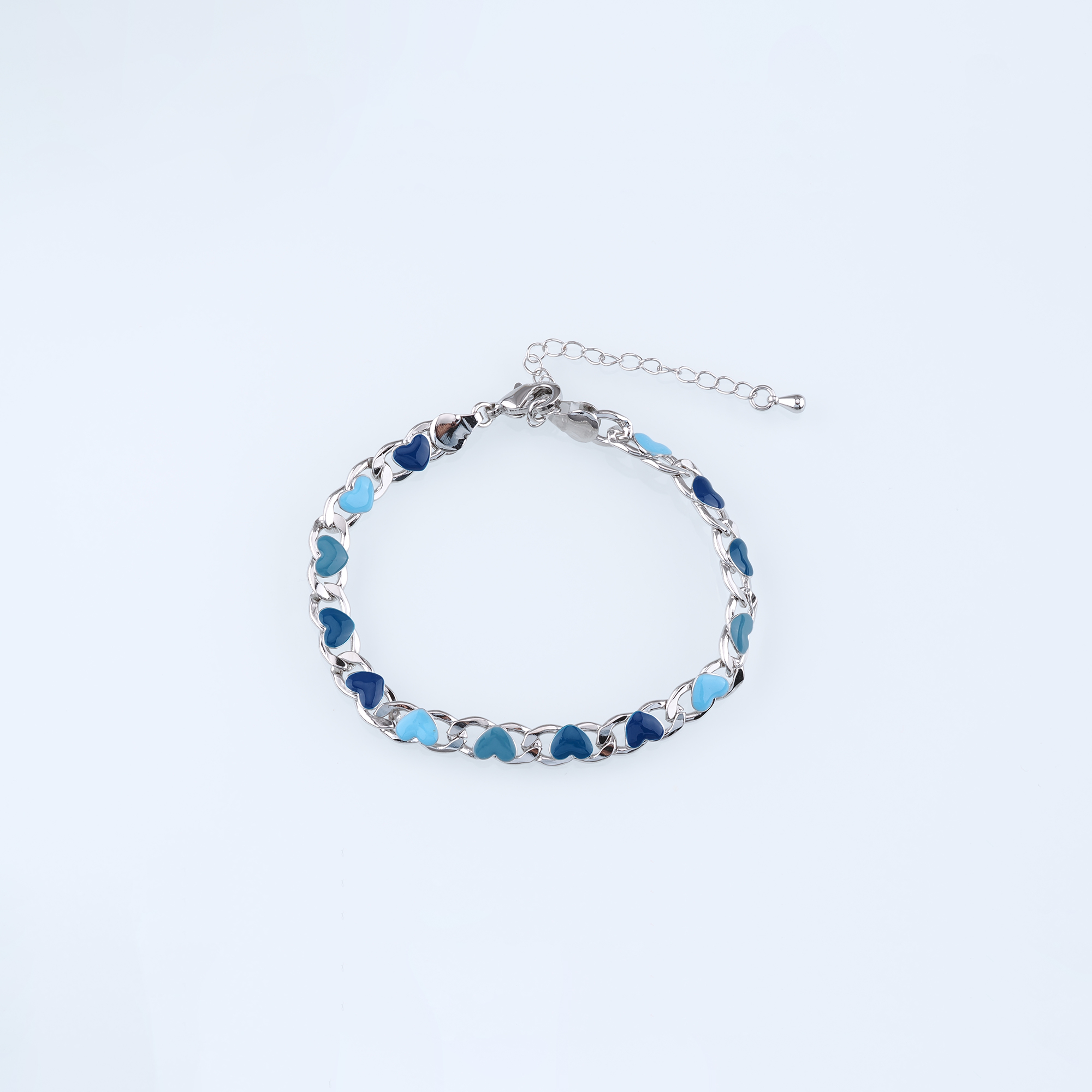 18K Gold Filled Heart Chain Bracelet,Enamel Bracelet,Gold Chain Bracelet,Ladies Bracelet,Gift For Her