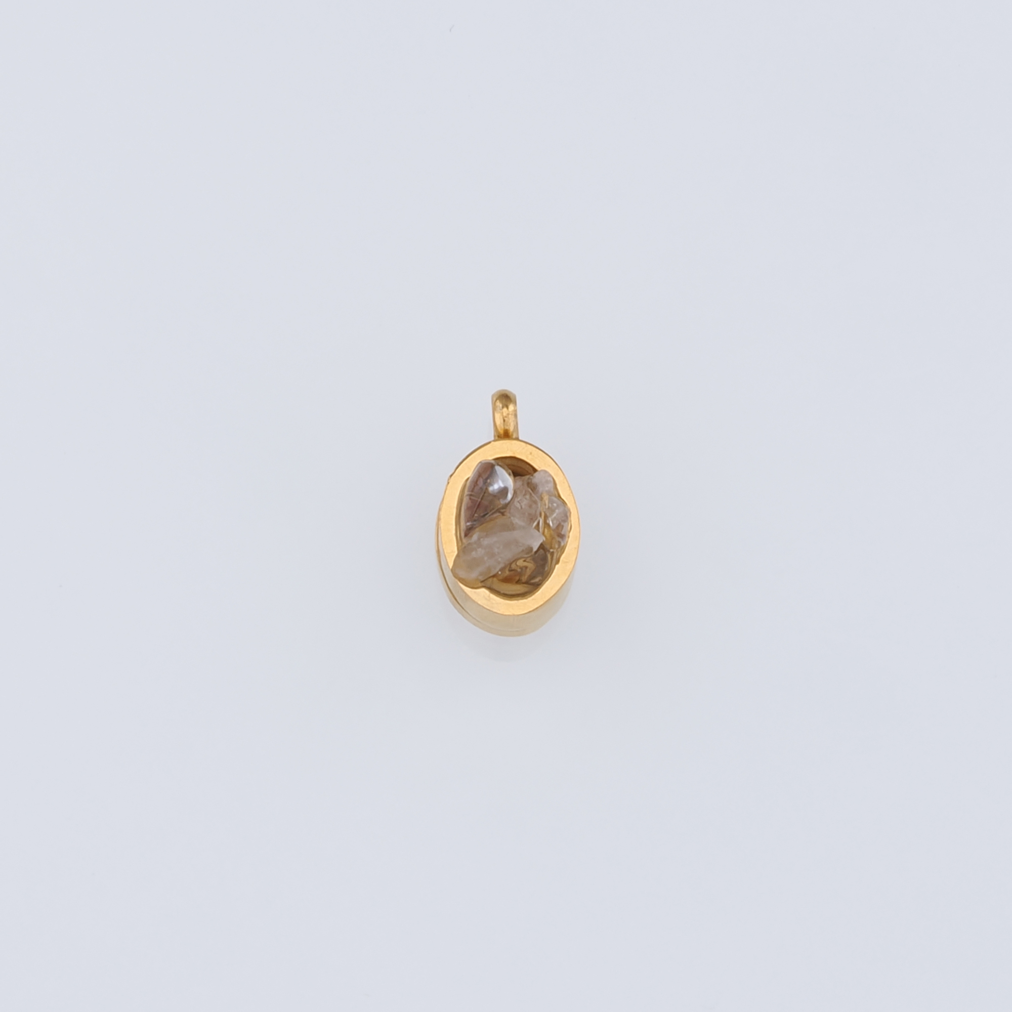 18K Gold Filled Oval Pendant,Natural Stone Charm Earrings Necklace for DIY Jewelry Making Supply