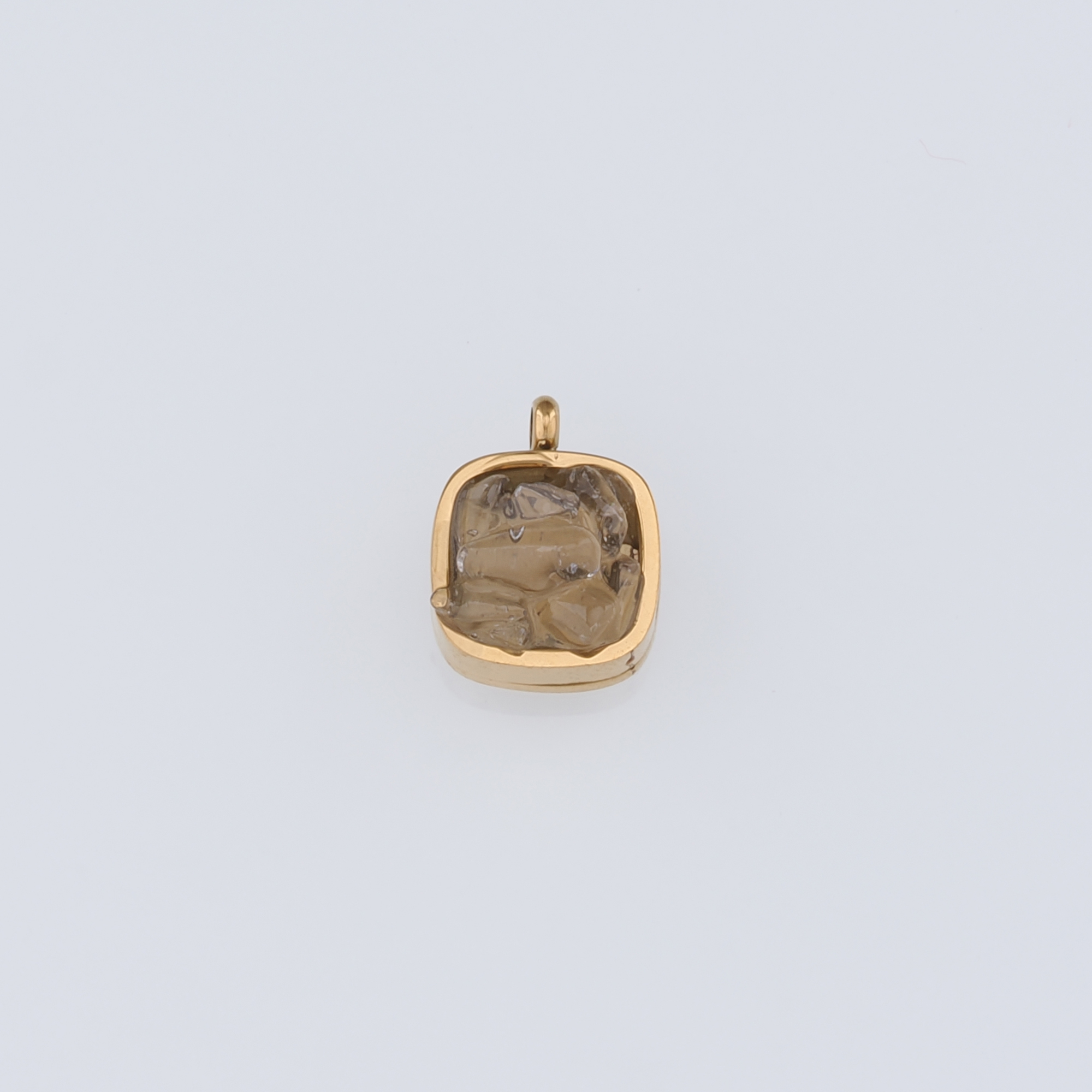 18K Gold Filled Square Pendant,Natural Stone Charm Earrings Necklace for DIY Jewelry Making Supply