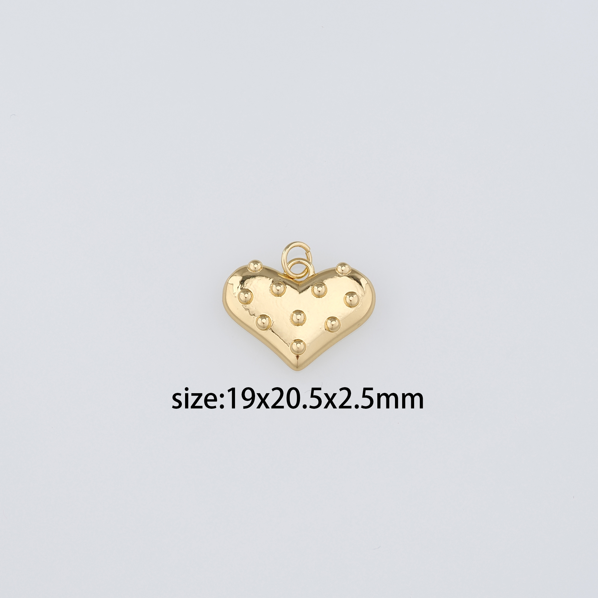 18K Gold Filled Heart Pendant,Dainty Heart Charm Earrings Necklace for DIY Jewelry Making Supply