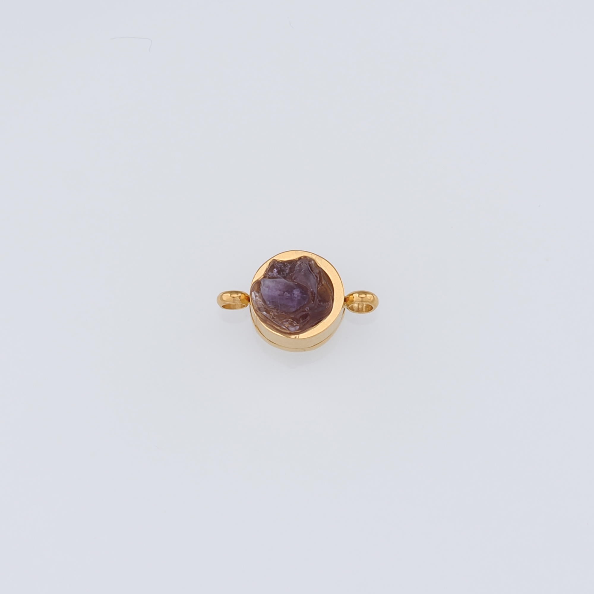 18K Gold Filled Round Connector,Natural Stone Charm Necklace Bracelet for DIY Jewelry Making Supply