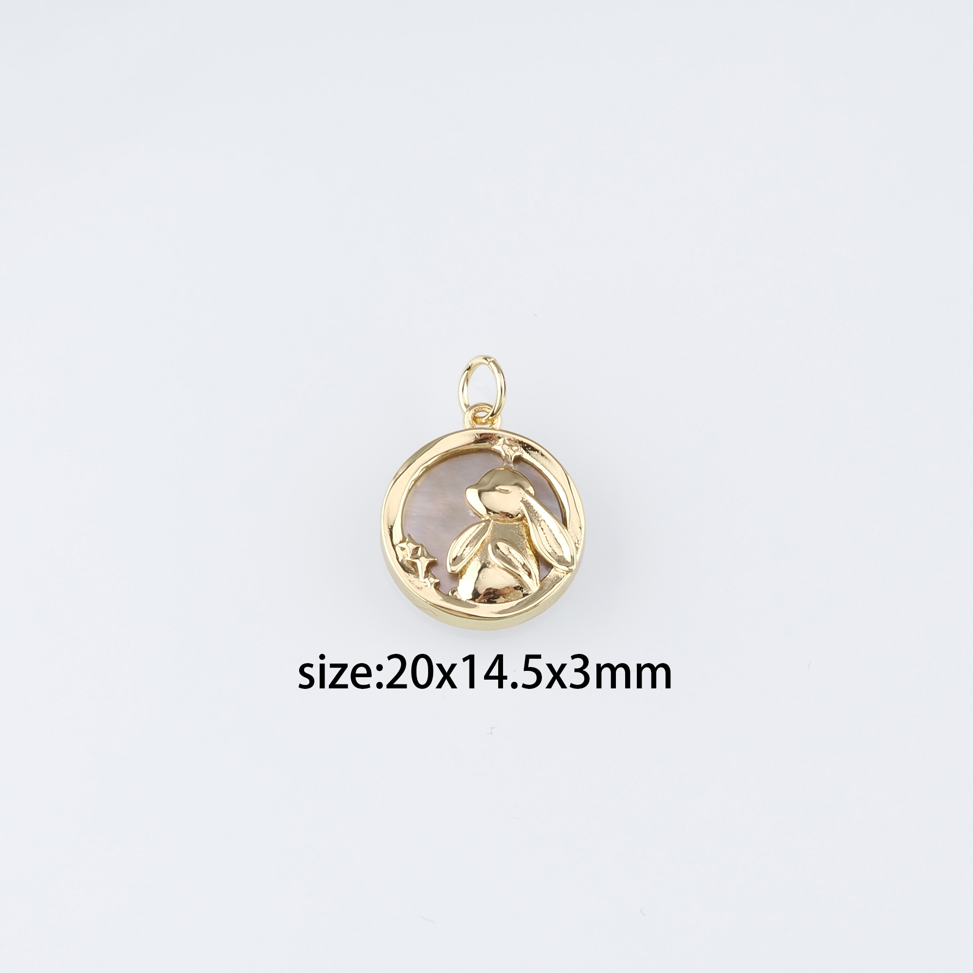 18K Gold Filled Rabbit Pendant,Dainty Animal Charm Earrings Necklace for DIY Jewelry Making Supply