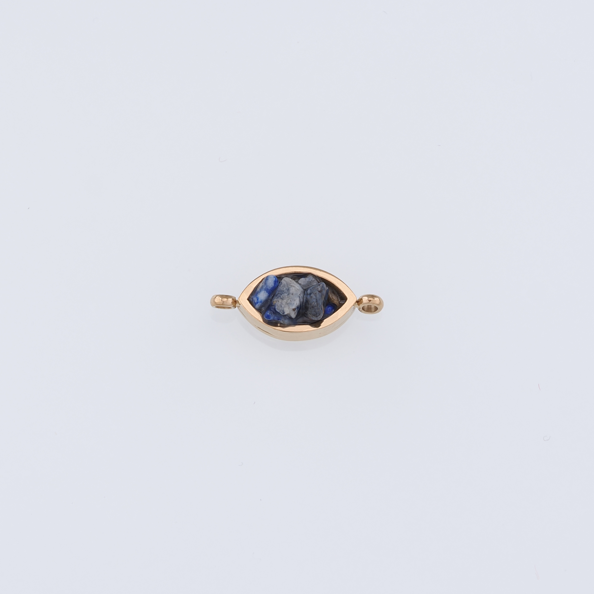 18K Gold Filled Oval Connector,Natural Stone Oval Charm Necklace Bracelet for DIY Jewelry Making Supply