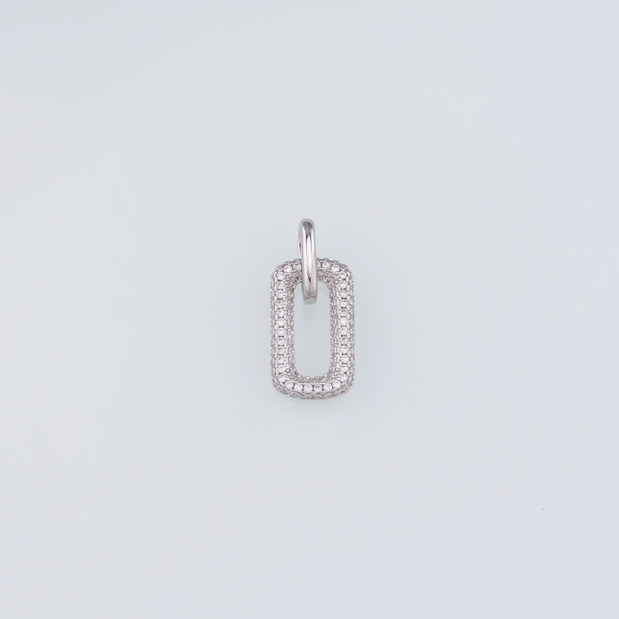 18K Gold Filled Oval Pendant,CZ Micro Pave Oval Charm Earrings Necklace for DIY Jewelry Making Supply