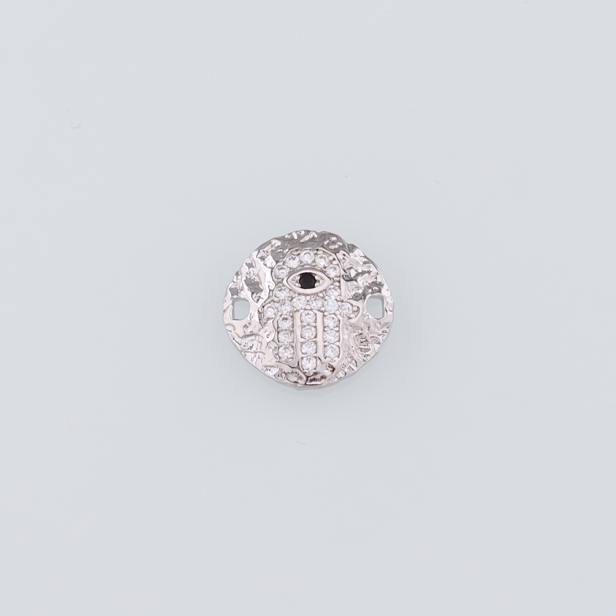 18K Gold Filled Hamsa Connector,CZ Micro Pave Hamsa Charm Necklace Bracelet for DIY Jewelry Making Supply