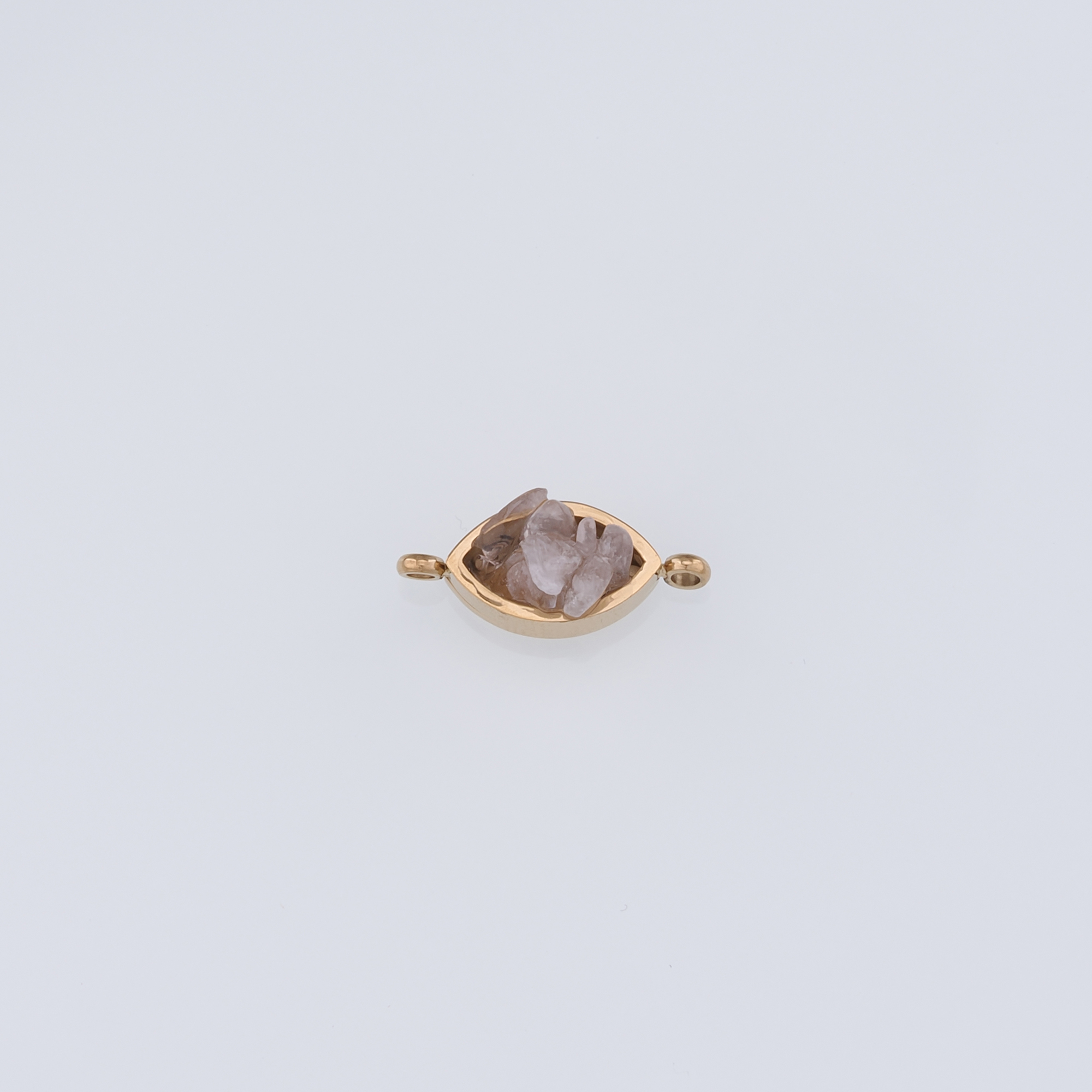 18K Gold Filled Oval Connector,Natural Stone Oval Charm Necklace Bracelet for DIY Jewelry Making Supply