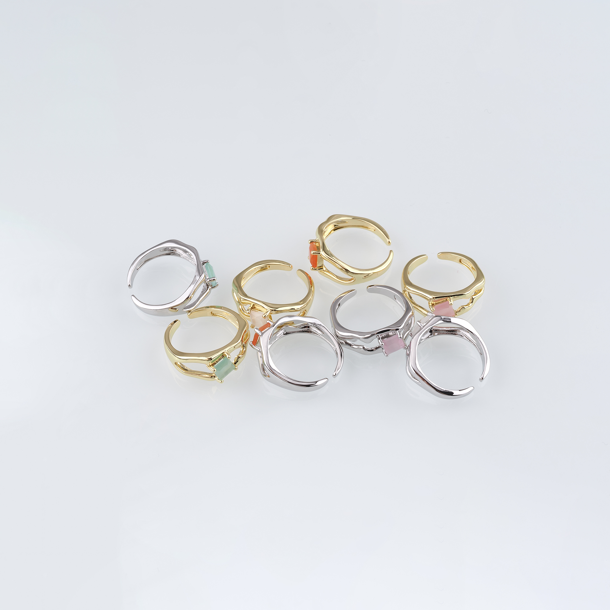 18K Gold Filled CZ Ring,Minimalist Ring,Dainty Zirconia Ring,Open Ring,Adjustable Ring