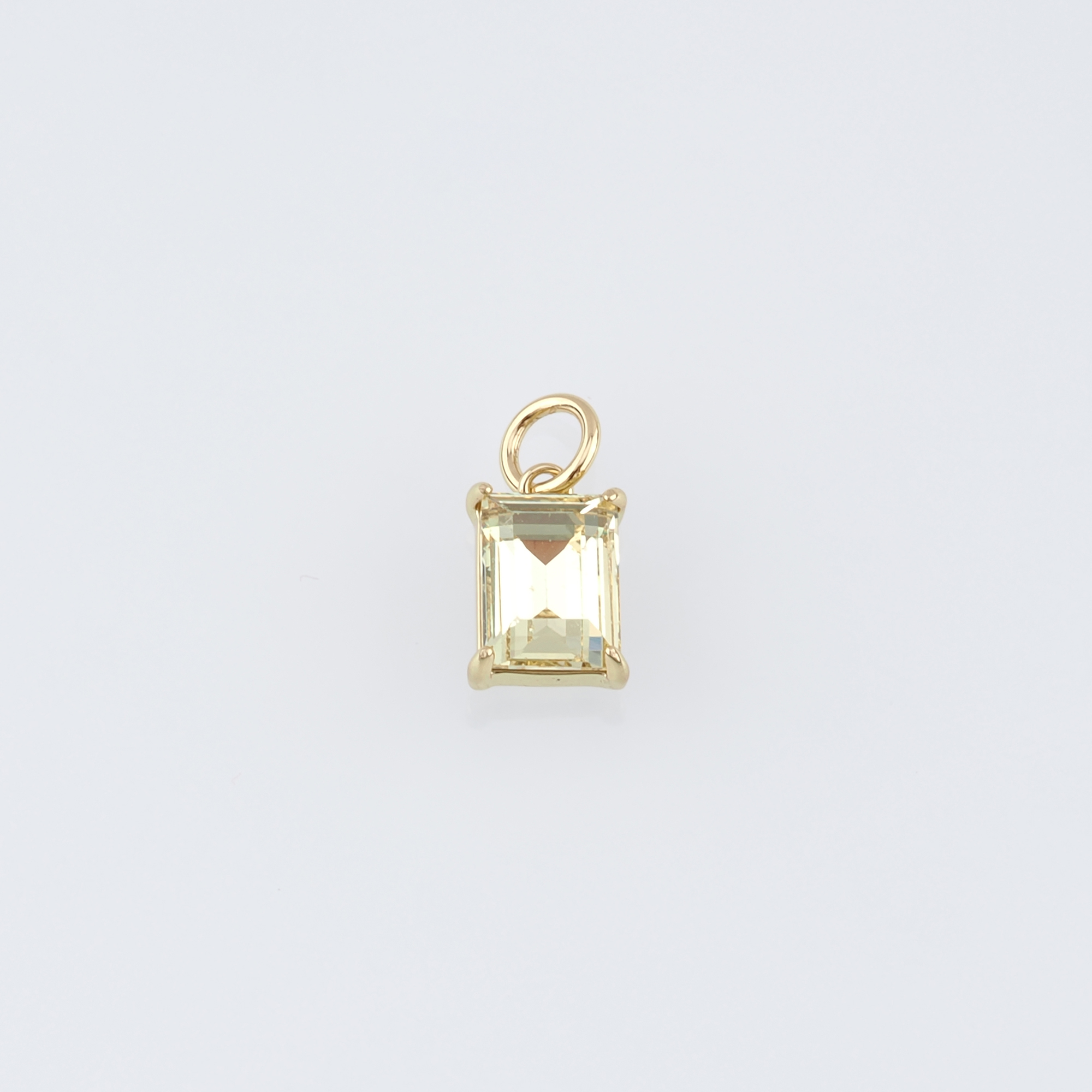 18K Gold Filled Rectangle Pendant,Crystal Rectangle Charm Earrings Necklace for DIY Jewelry Making Supply