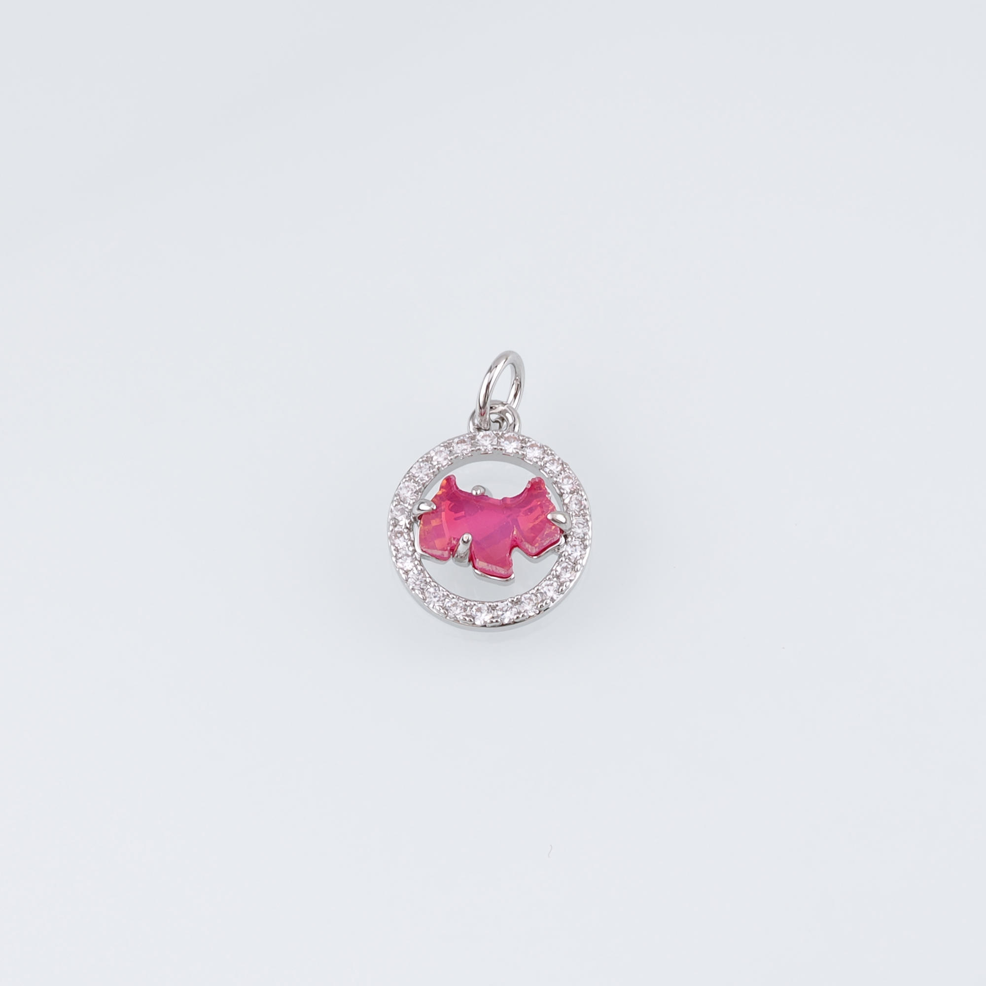 18K Gold Filled Dog Pendant,CZ Micro Pave Dog Chamr Earrings Necklace for DIY Jewelry Making Supply