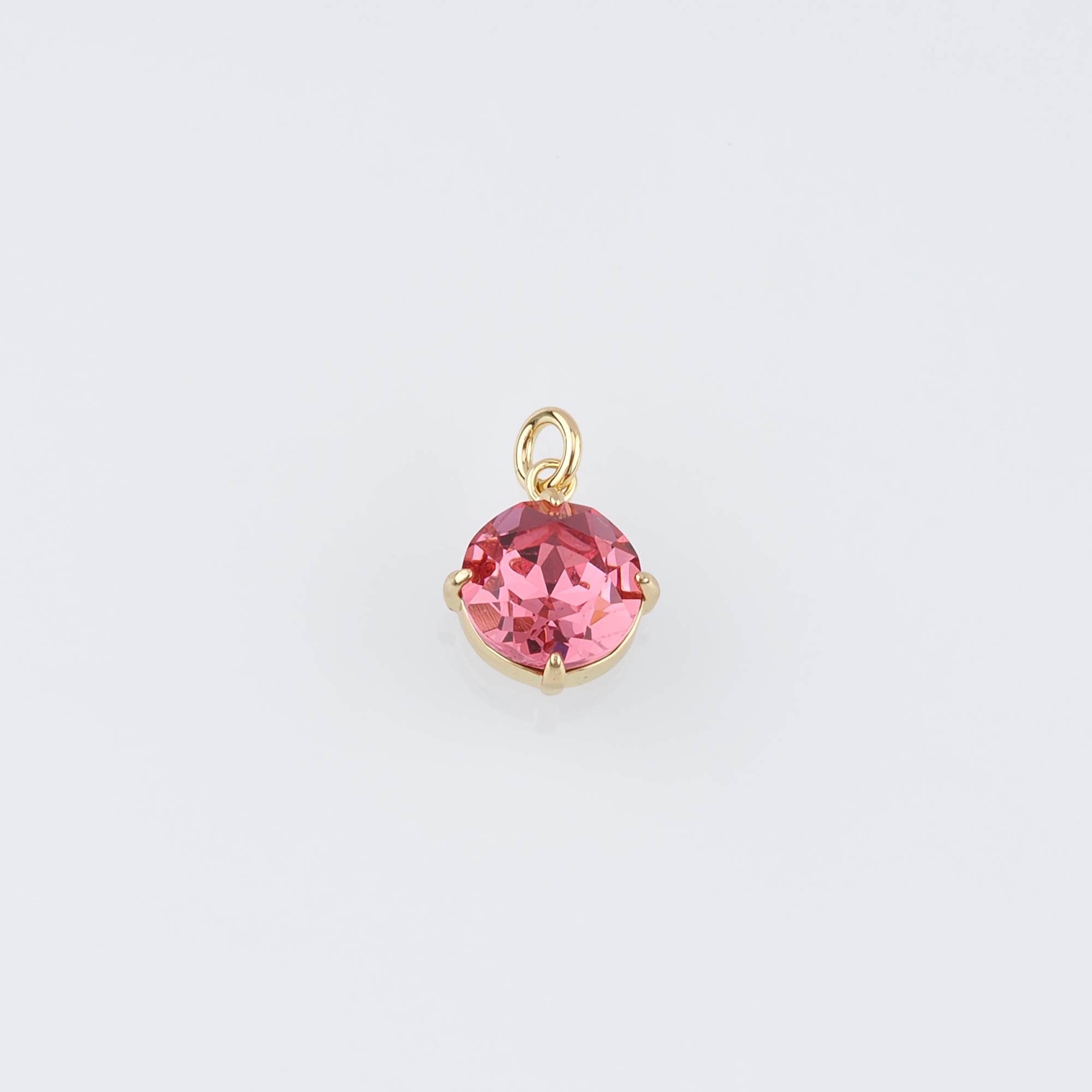 18K Gold Filled Round Pendant,Crystal Round Earrings Necklace for DIY Jewelry Making Supply