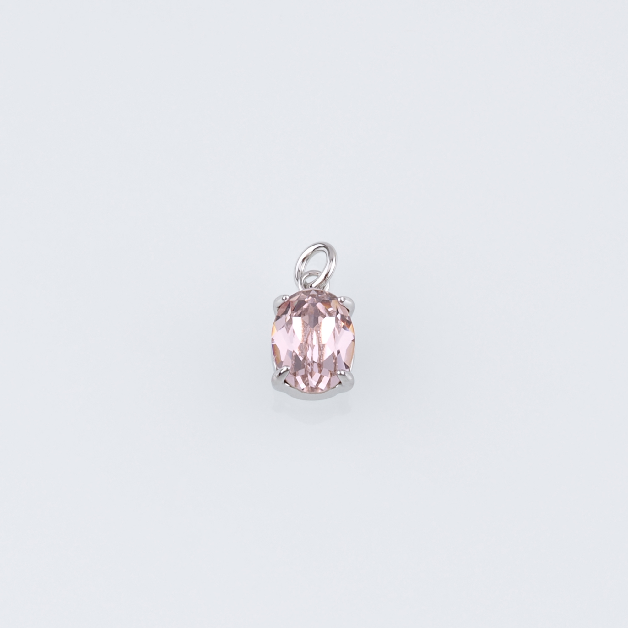 18K Gold Filled Oval Pendant,Crystal Oval Charm Earrings Necklace for DIY Jewelry Making Supply