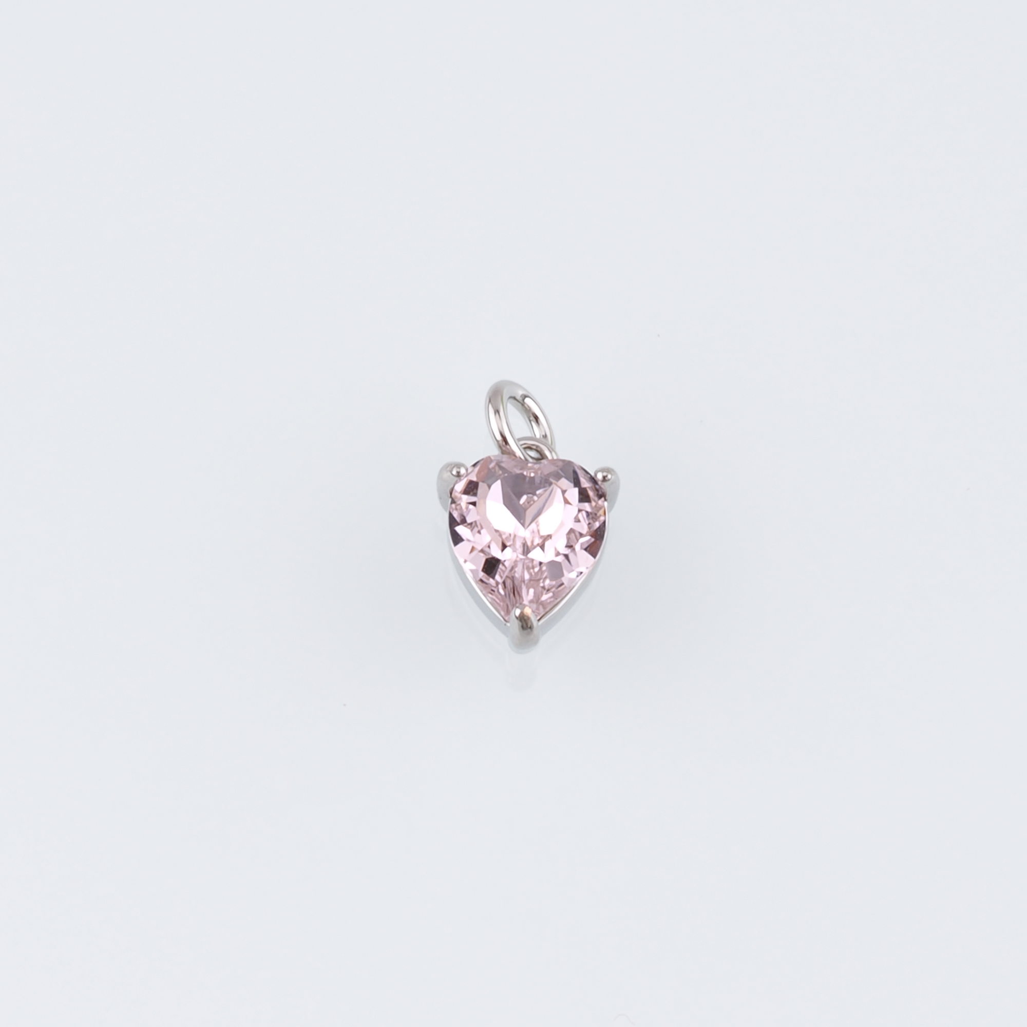 18K Gold Filled Heart Pendant,Crystal Heart Charm Earrings Necklace for DIY Jewelry Making Supply