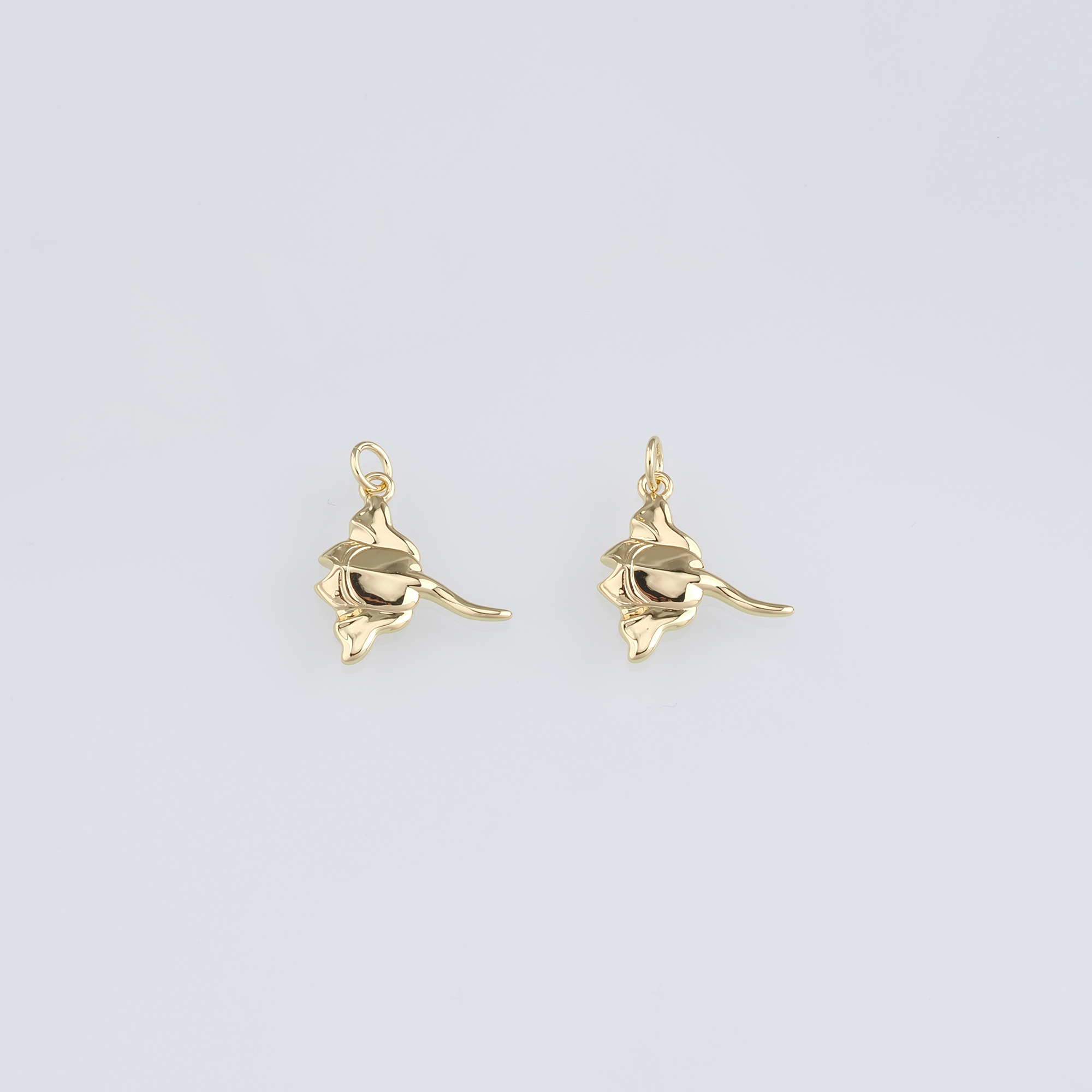 18K Gold Filled Manta Ray Pendant,Dainty Manta Ray Charm Earrings Necklace for DIY Jewelry Making Supply