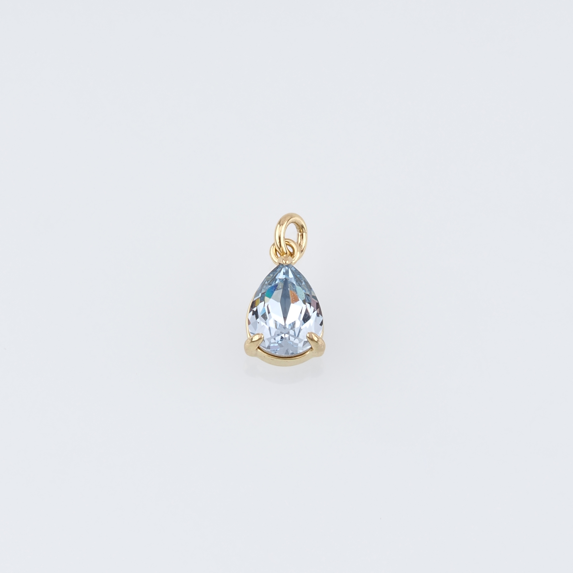 18K Gold Filled Teardrop Pendant,Crystal Water Drop Charm Earrings Necklace for DIY Jewelry Making Supply