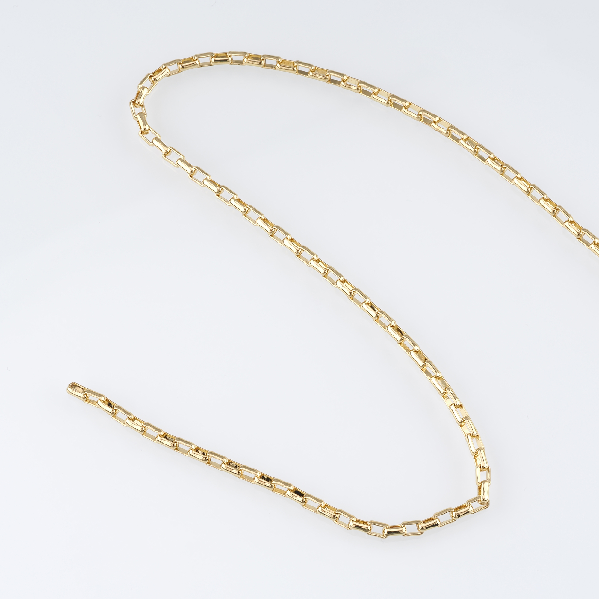 18K Gold Filled Paper Clip Chain Necklace,Dainty Thin Link Chain,Gold Paper Clip Chain Necklace for Women DIY Jewelry Making Supply