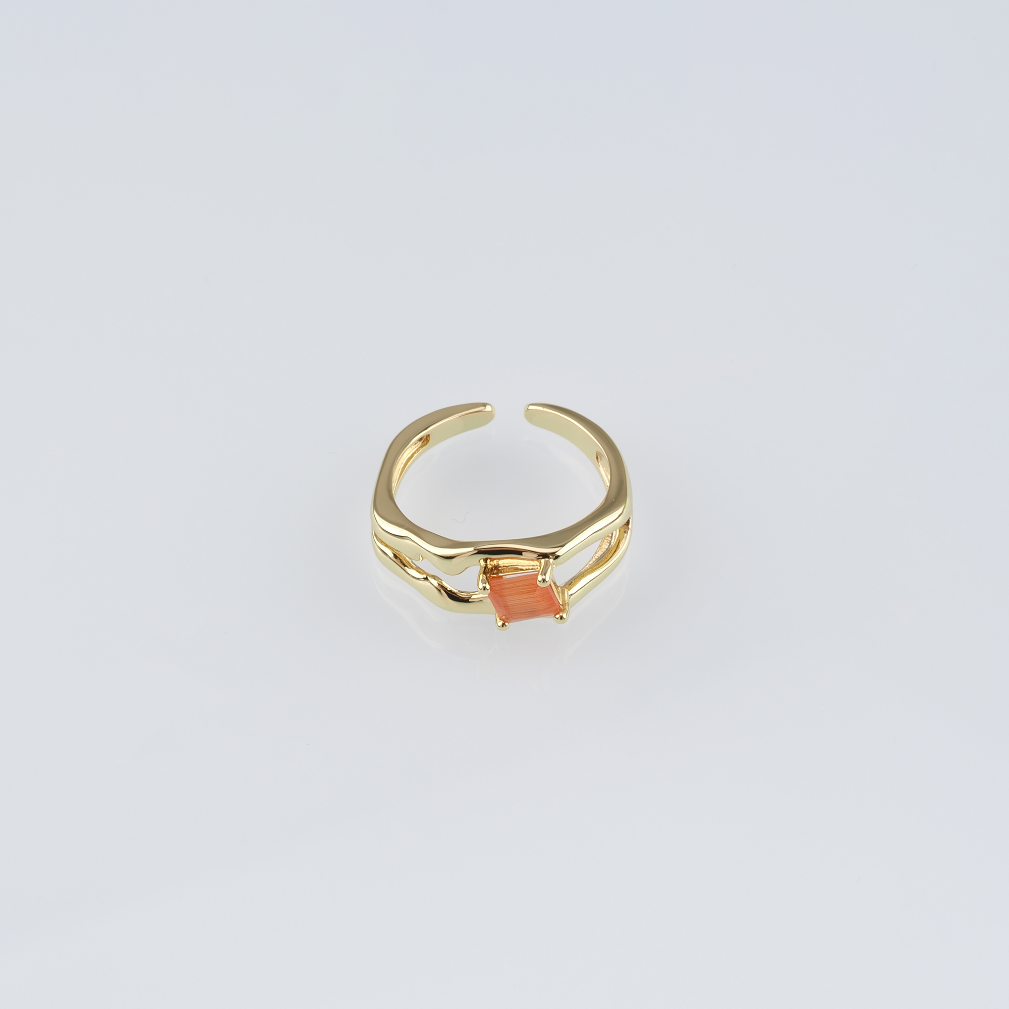 18K Gold Filled CZ Ring,Minimalist Ring,Dainty Zirconia Ring,Open Ring,Adjustable Ring