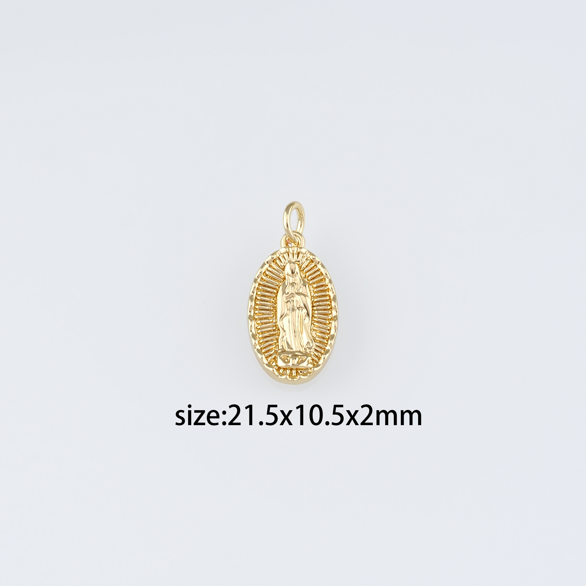 18K Gold Filled Virgin Mary Pendant,Dainty Virgin Mary Charm Earrings Necklace for DIY Jewelry Making Supply