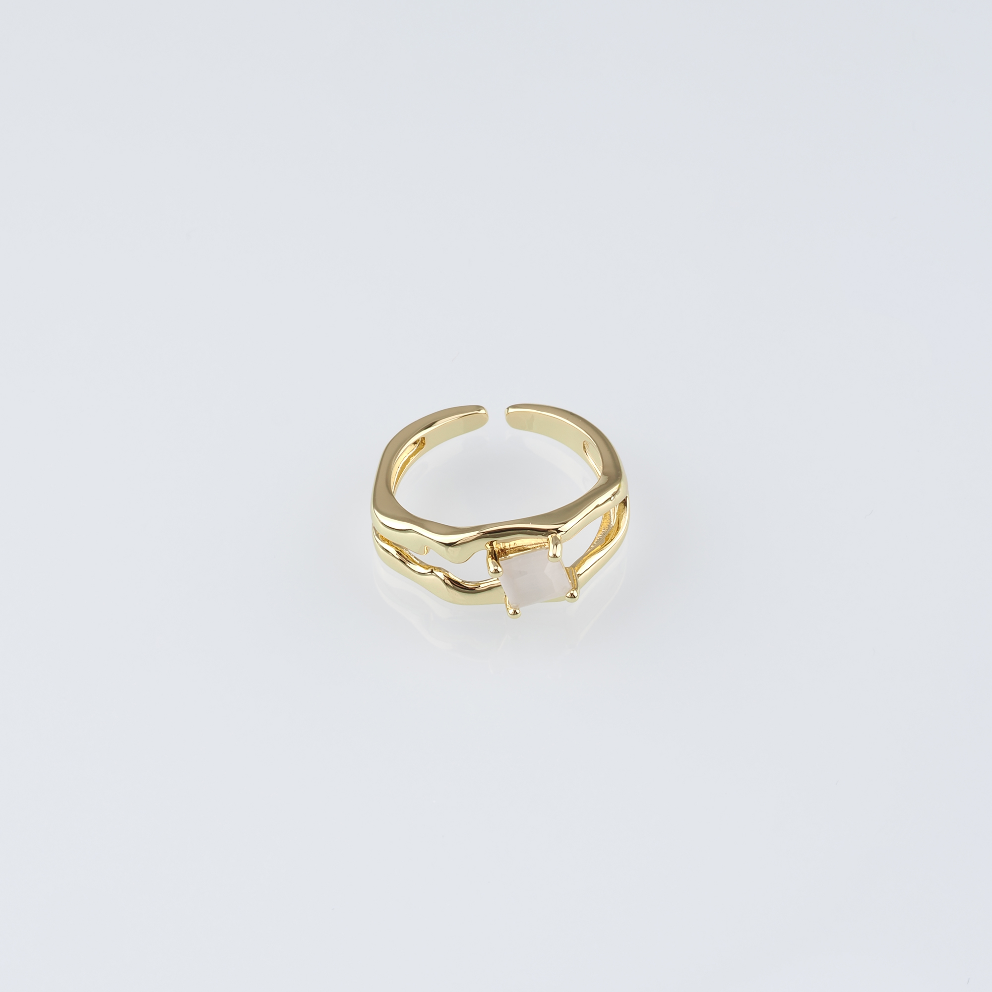 18K Gold Filled CZ Ring,Minimalist Ring,Dainty Zirconia Ring,Open Ring,Adjustable Ring