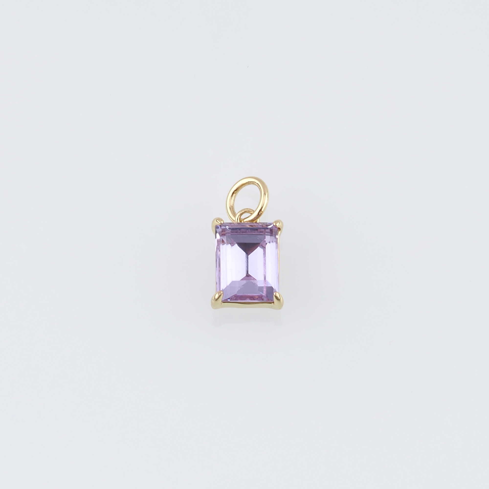 18K Gold Filled Rectangle Pendant,Crystal Rectangle Charm Earrings Necklace for DIY Jewelry Making Supply