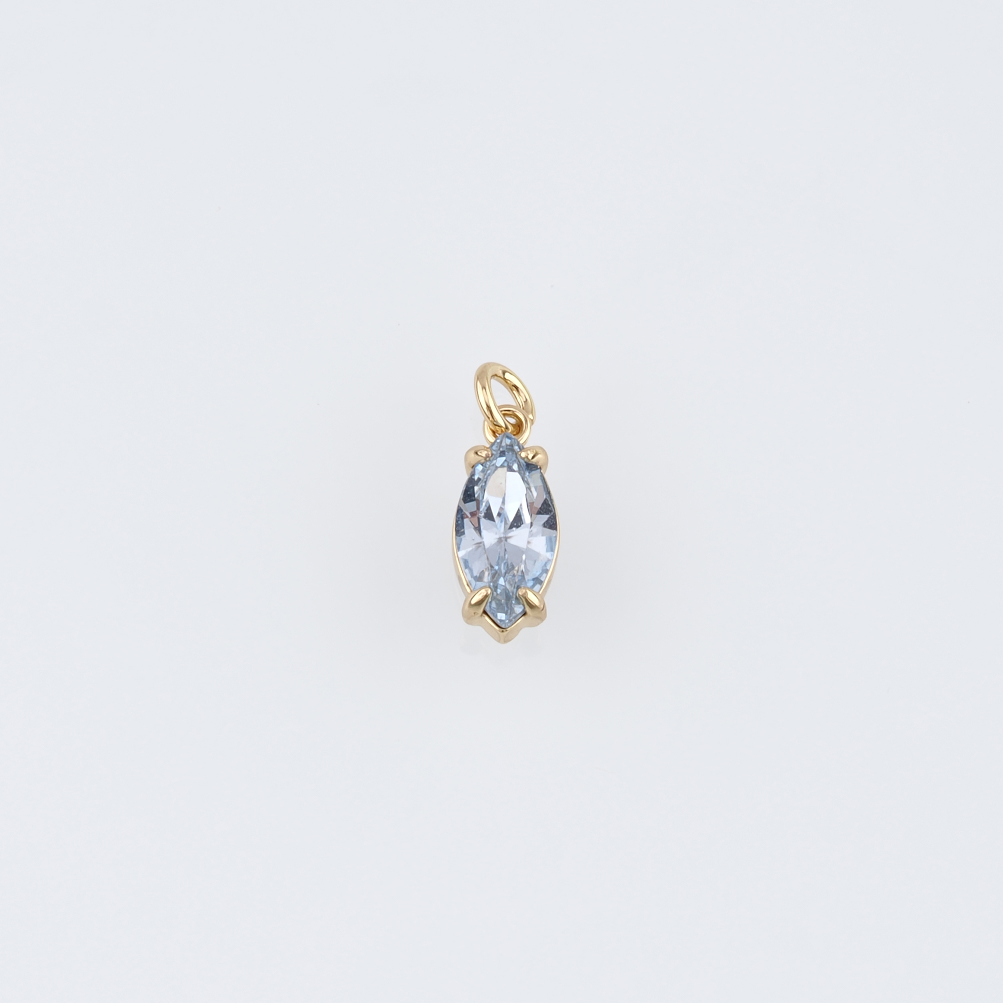 18K Gold Filled Oval Pendant,Crystal Oval Charm Earrings Necklace for DIY Jewelry Making Supply