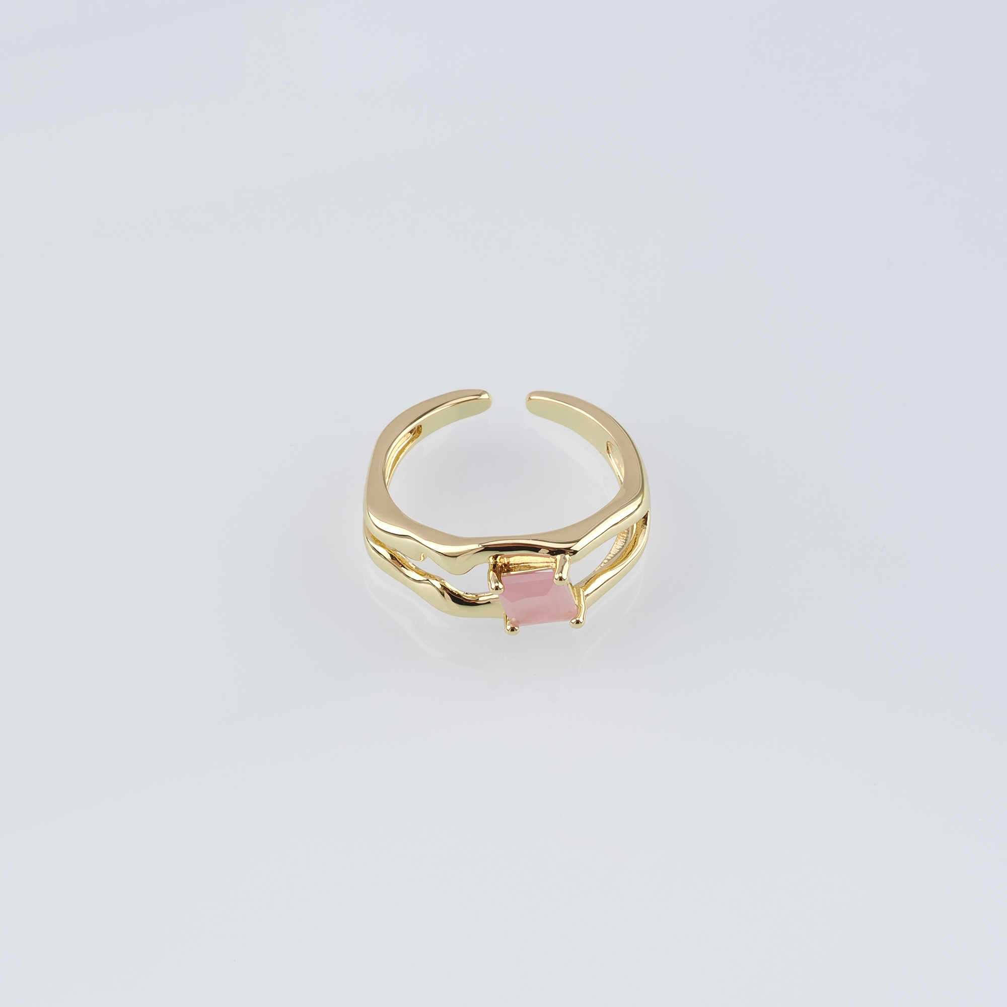 18K Gold Filled CZ Ring,Minimalist Ring,Dainty Zirconia Ring,Open Ring,Adjustable Ring
