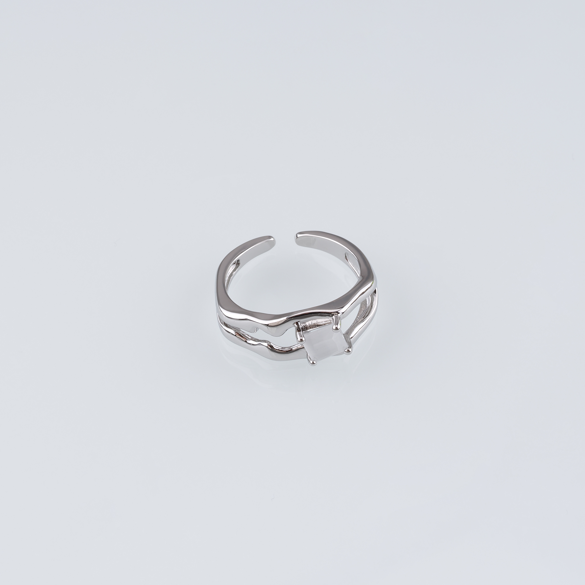 18K Gold Filled CZ Ring,Minimalist Ring,Dainty Zirconia Ring,Open Ring,Adjustable Ring