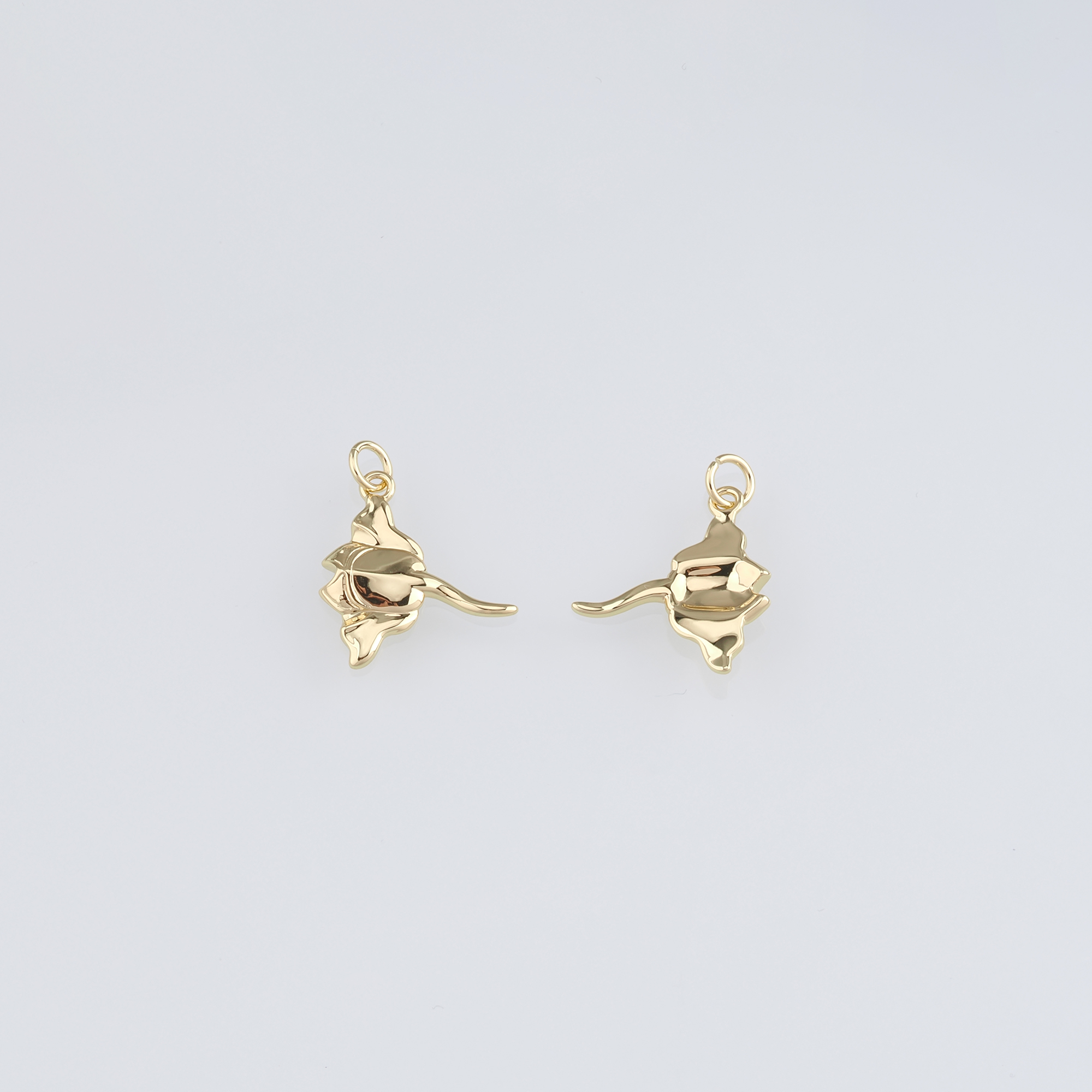 18K Gold Filled Manta Ray Pendant,Dainty Manta Ray Charm Earrings Necklace for DIY Jewelry Making Supply