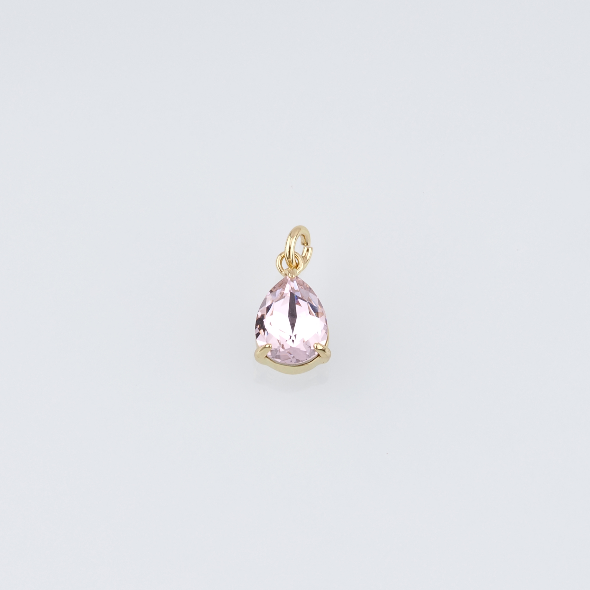 18K Gold Filled Teardrop Pendant,Crystal Water Drop Charm Earrings Necklace for DIY Jewelry Making Supply