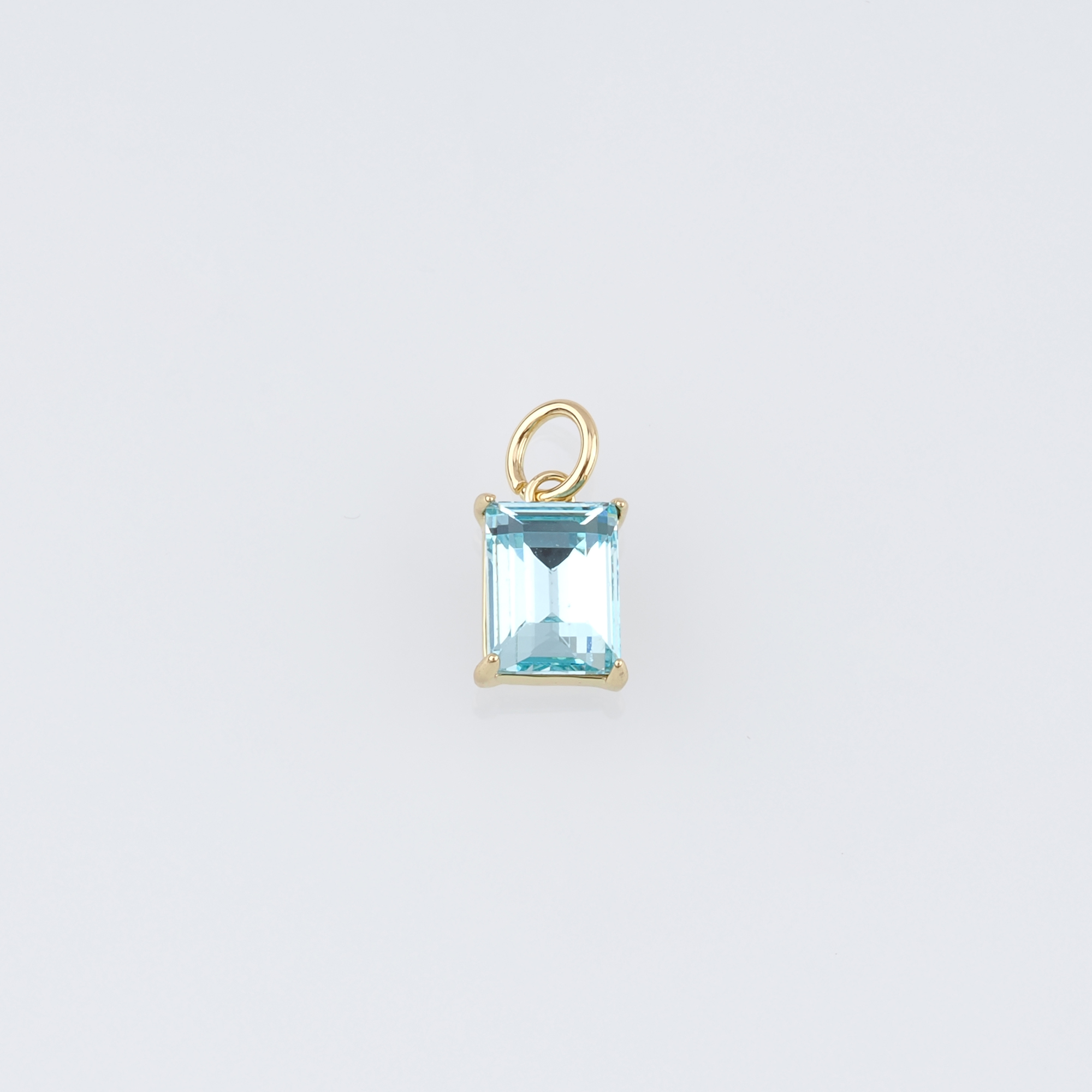 18K Gold Filled Rectangle Pendant,Crystal Rectangle Charm Earrings Necklace for DIY Jewelry Making Supply