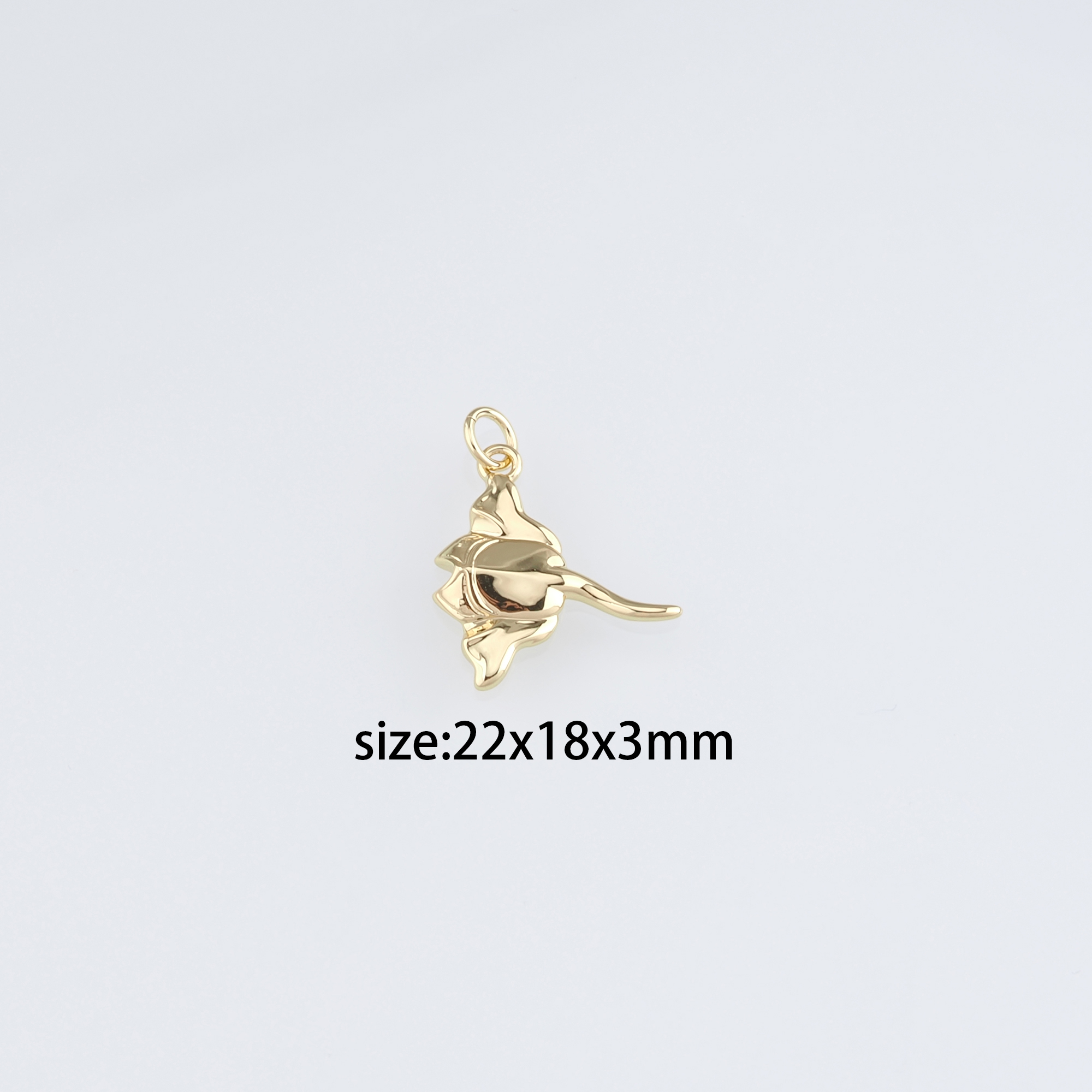 18K Gold Filled Manta Ray Pendant,Dainty Manta Ray Charm Earrings Necklace for DIY Jewelry Making Supply