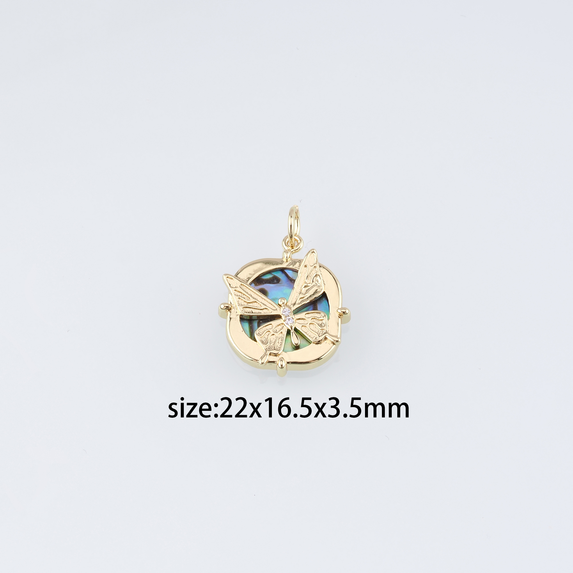 18K Gold Filled Butterfly Pendant,Dainty Butterfly Charm Earrings Necklace for DIY Jewelry Making Supply