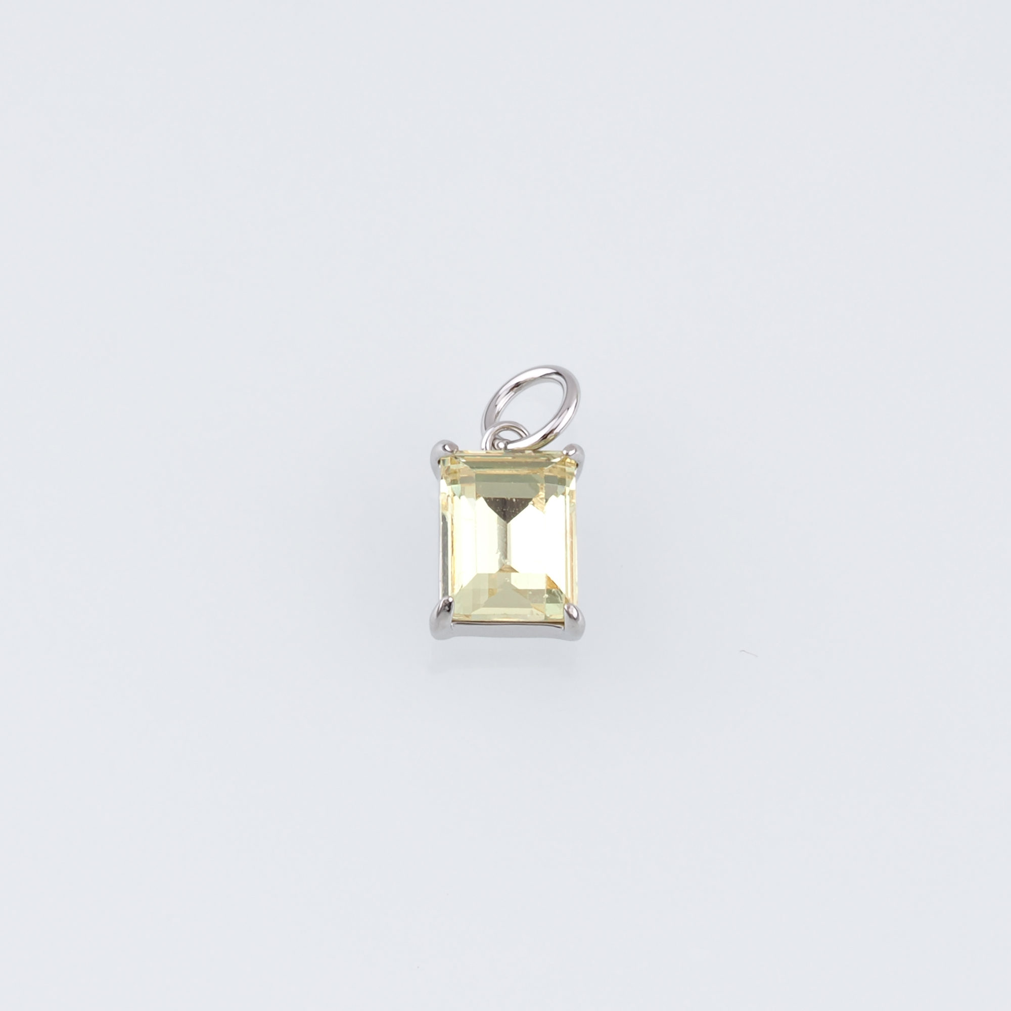 18K Gold Filled Rectangle Pendant,Crystal Rectangle Charm Earrings Necklace for DIY Jewelry Making Supply