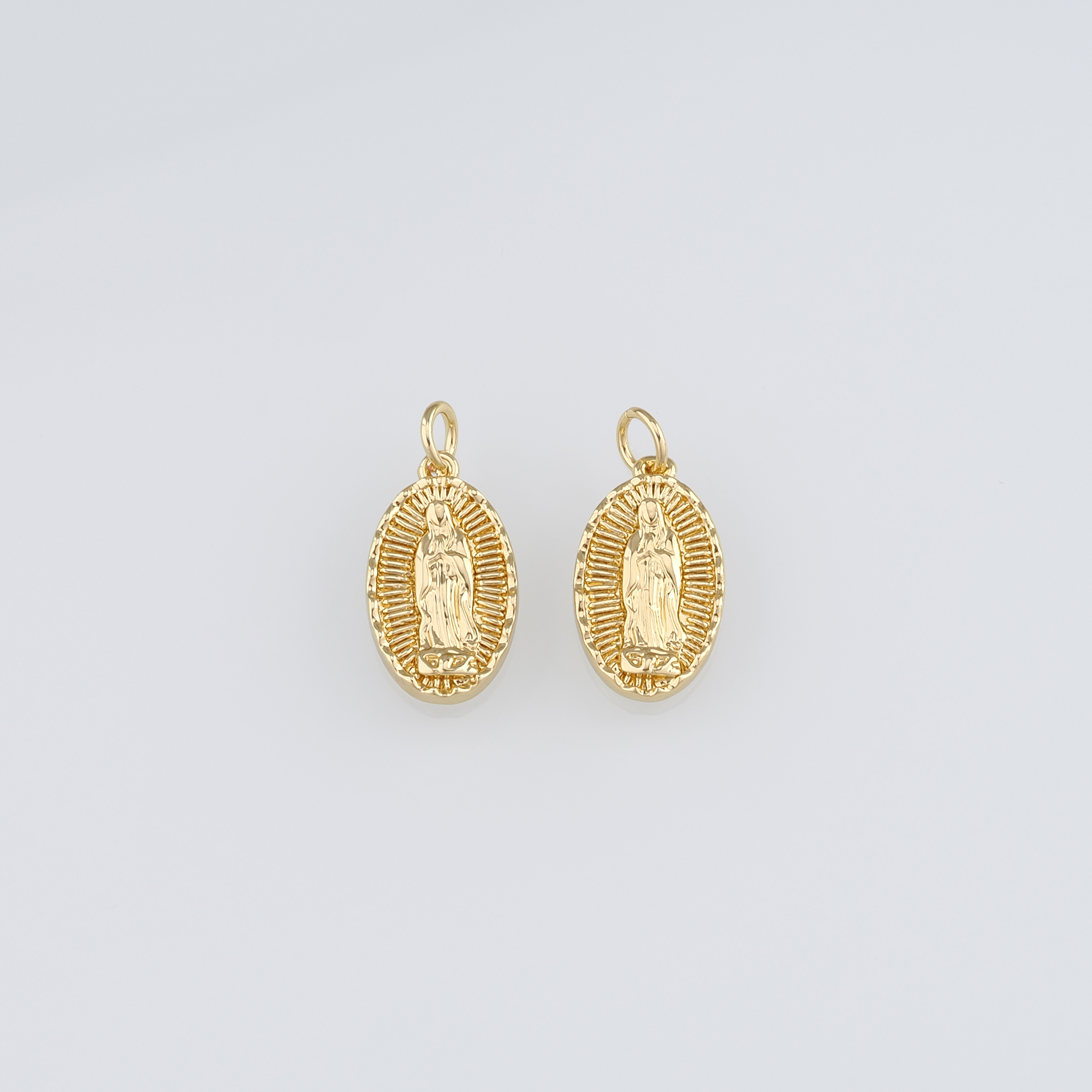 18K Gold Filled Virgin Mary Pendant,Dainty Virgin Mary Charm Earrings Necklace for DIY Jewelry Making Supply