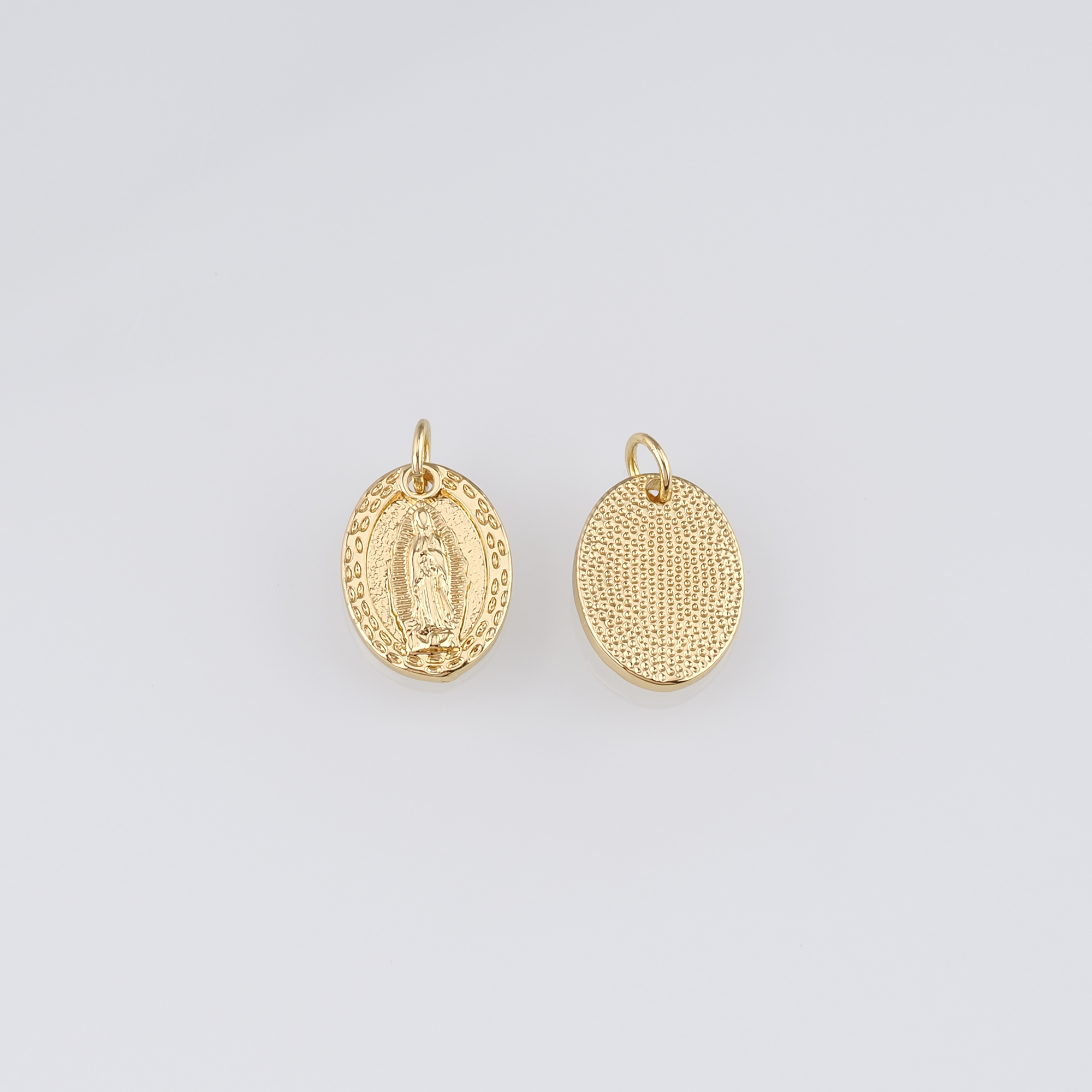 18K Gold Filled Virgin Mary Pendant,Dainty Virgin Mary Charm Earrings Necklace for DIY Jewelry Making Supply