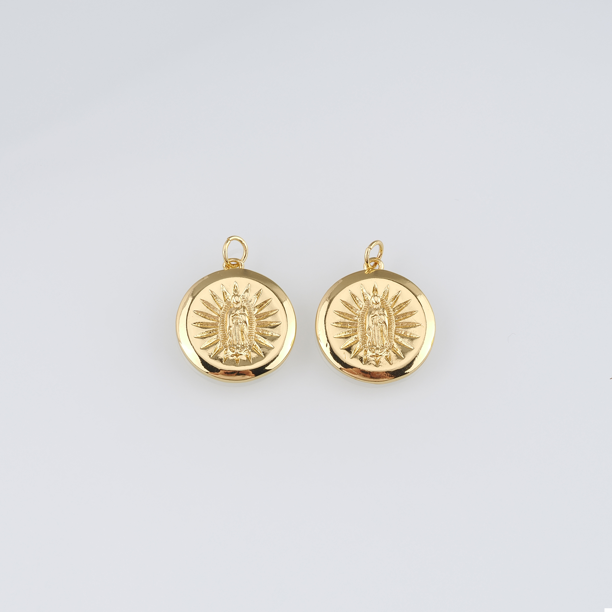 18K Gold Filled Virgin Mary Pendant,Dainty Virgin Mary Charm Earrings Necklace for DIY Jewelry Making Supply