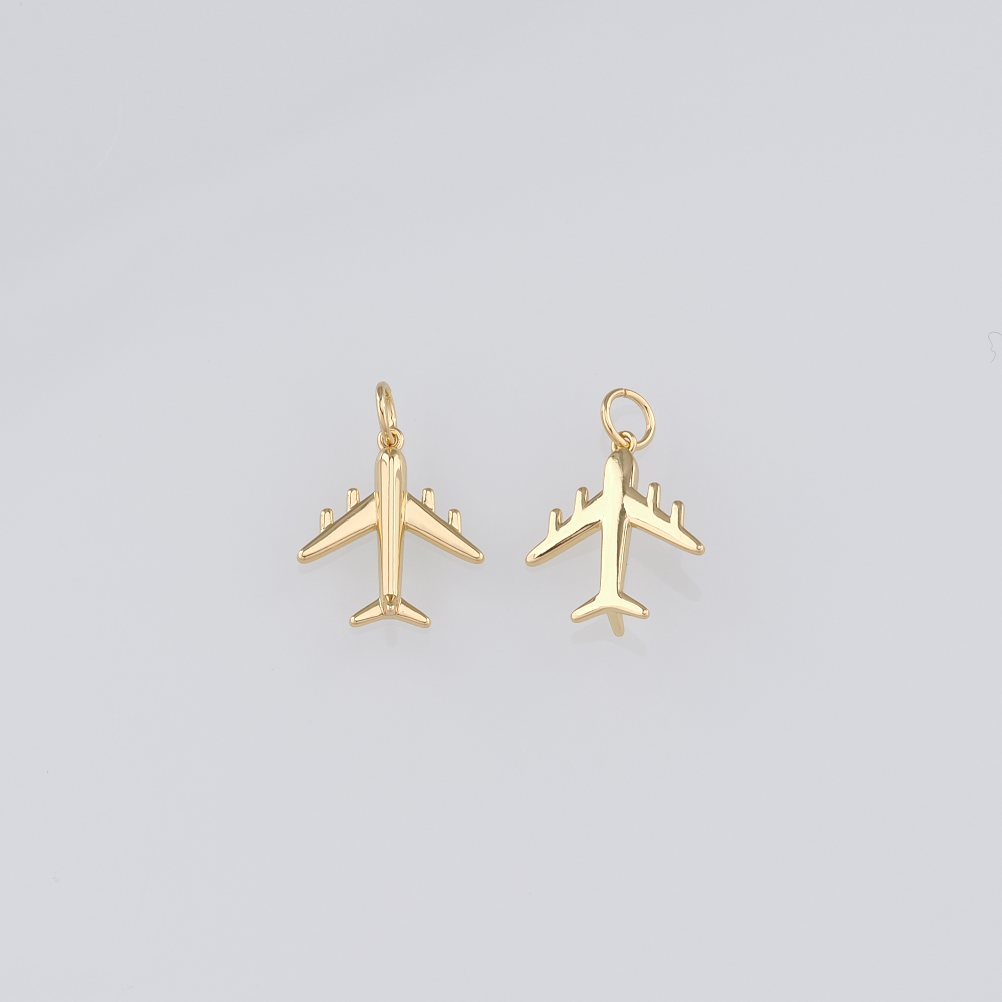 18K Gold Filled Airplane Pendant,Dainty Airplane Charm Earrings Necklace for DIY Jewelry Making Supply