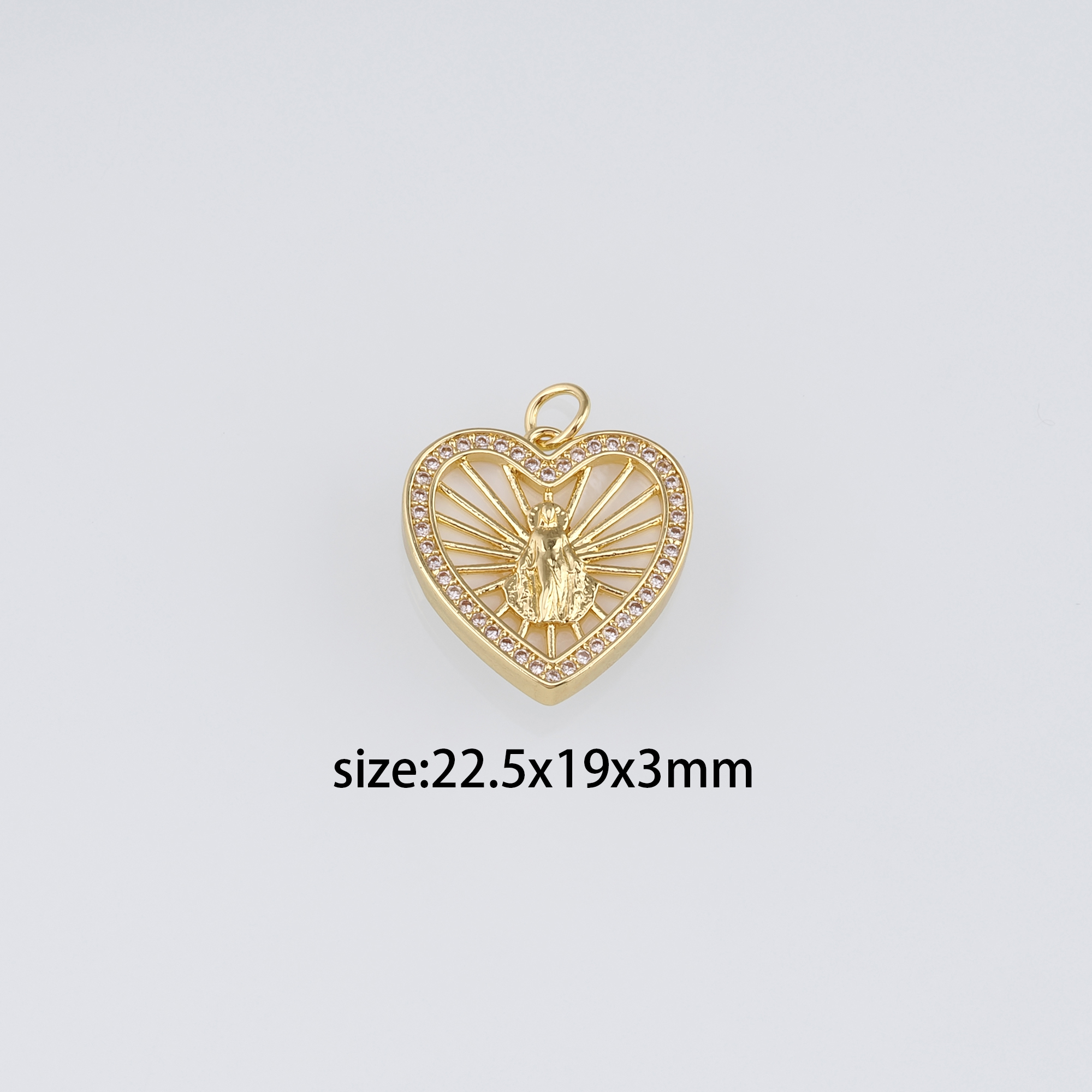 18K Gold Filled Virgin Mary Pendant,Dainty Virgin Mary Charm Earrings Necklace for DIY Jewelry Making Supply