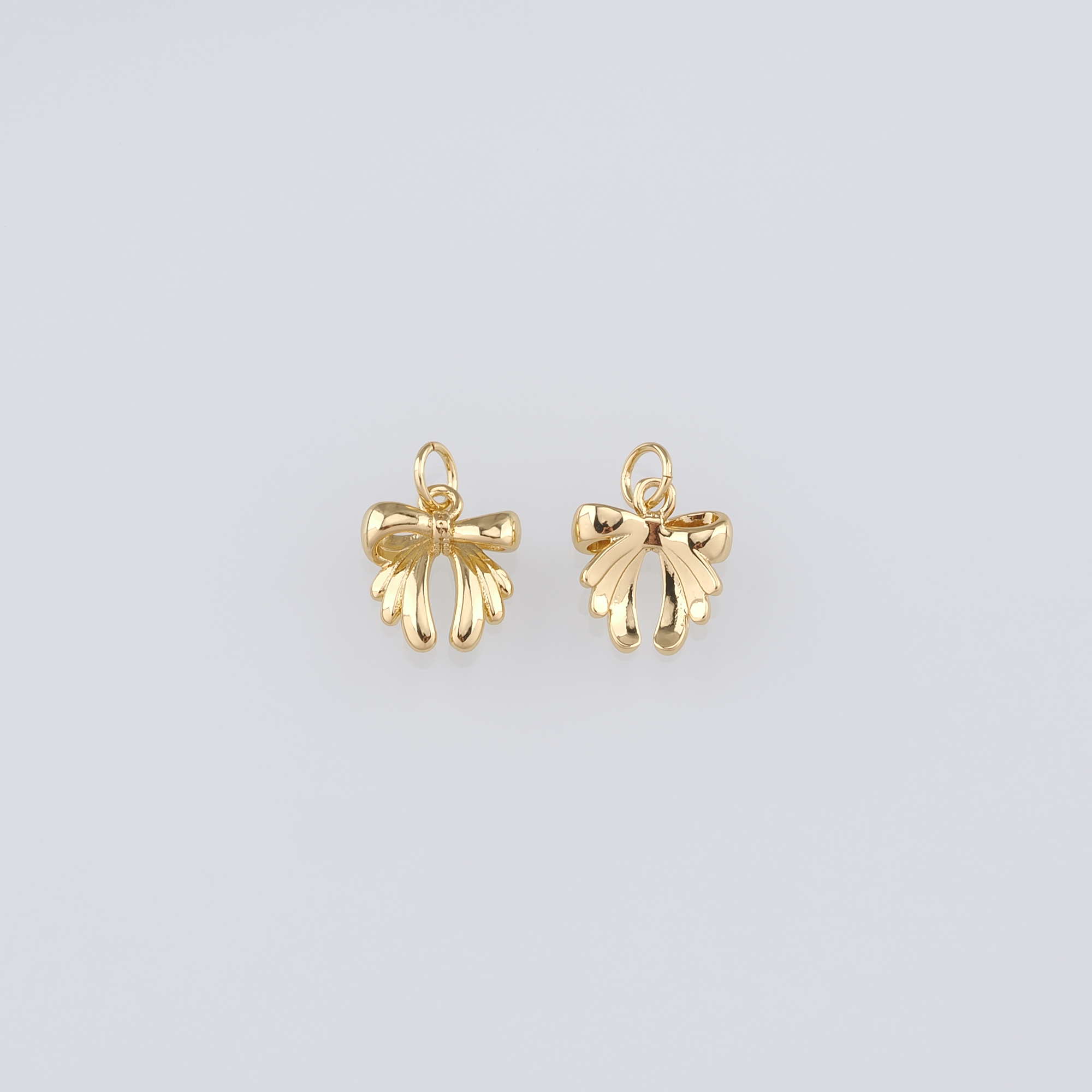 18K Gold Filled Bow Pendant,Dainty Bow Charm Earrings Necklace for DIY Jewelry Making Supply