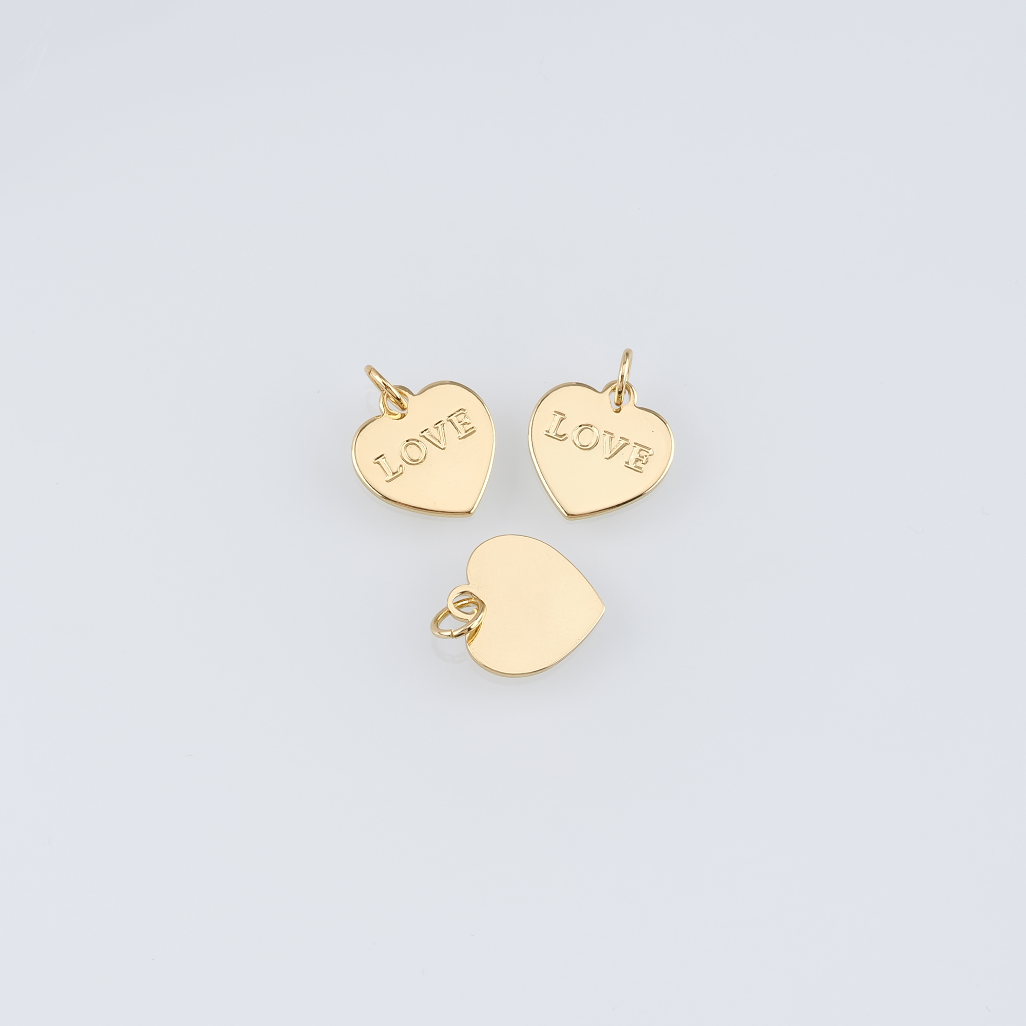 18K Gold Filled Heart Pendant,Dainty Love Heart Charm Earrings Necklace for DIY Jewelry Making Supply