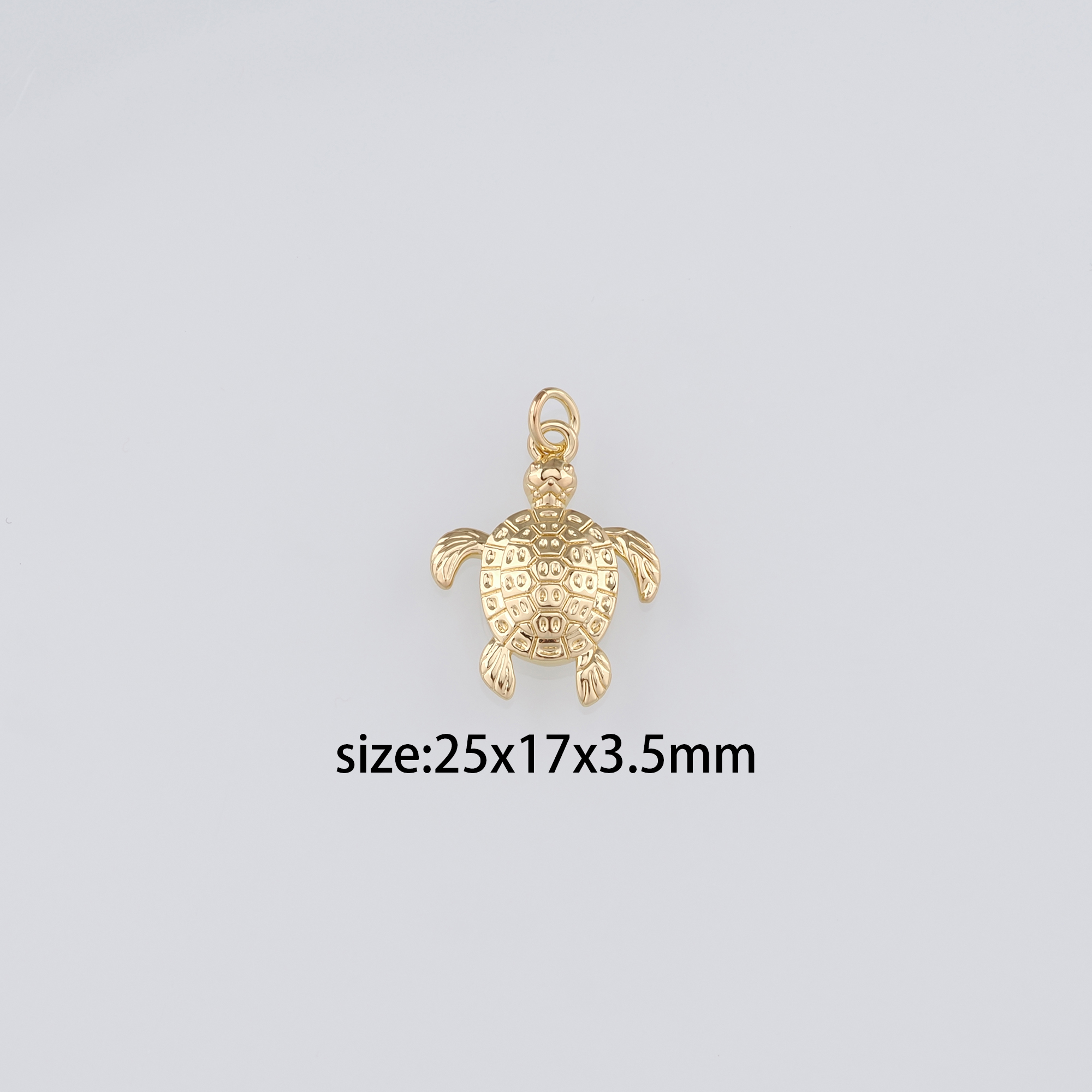 18K Gold Filled Turtle Pendant,Dainty Turtle Charm Earrings Necklace for DIY Jewelry Making Supply
