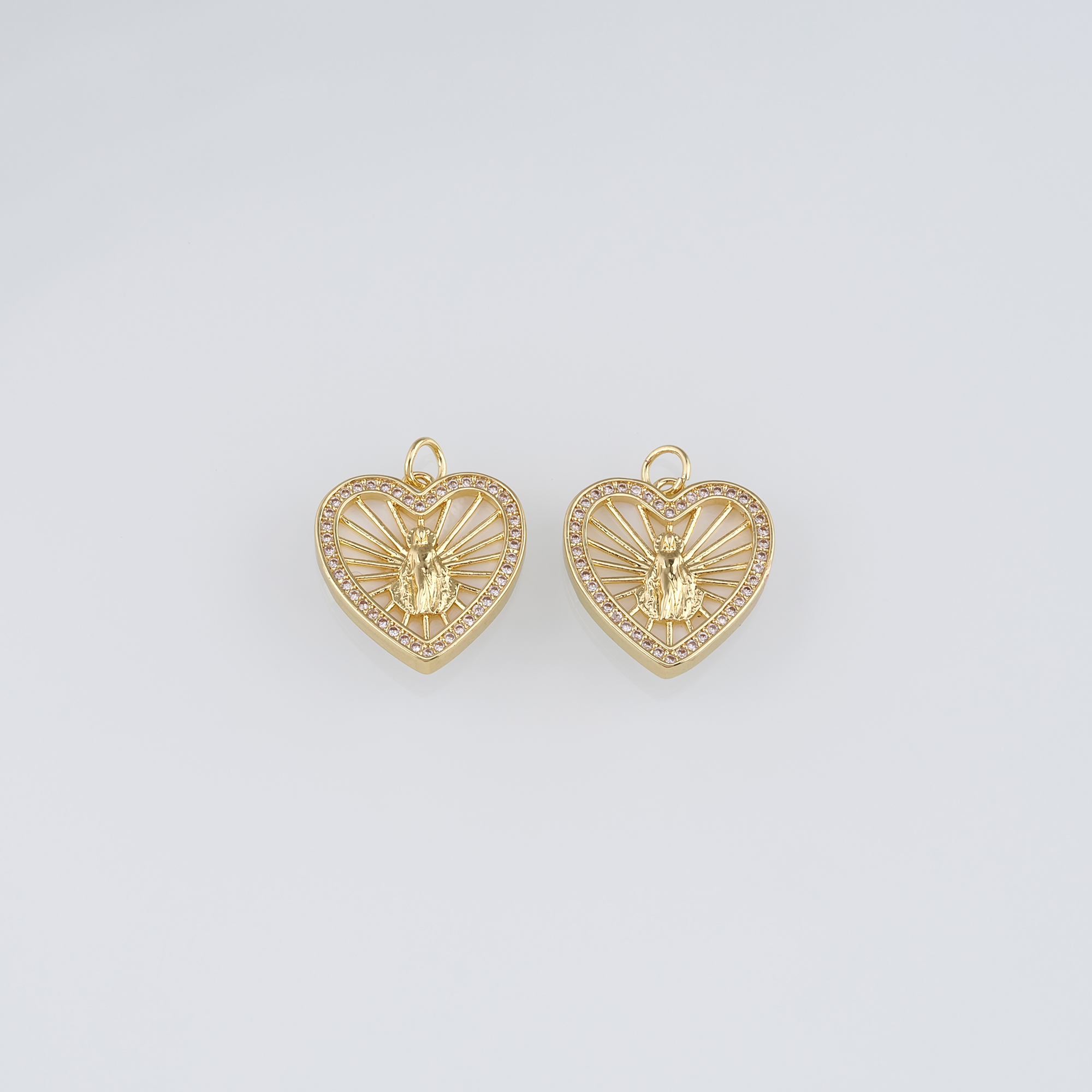 18K Gold Filled Virgin Mary Pendant,Dainty Virgin Mary Charm Earrings Necklace for DIY Jewelry Making Supply