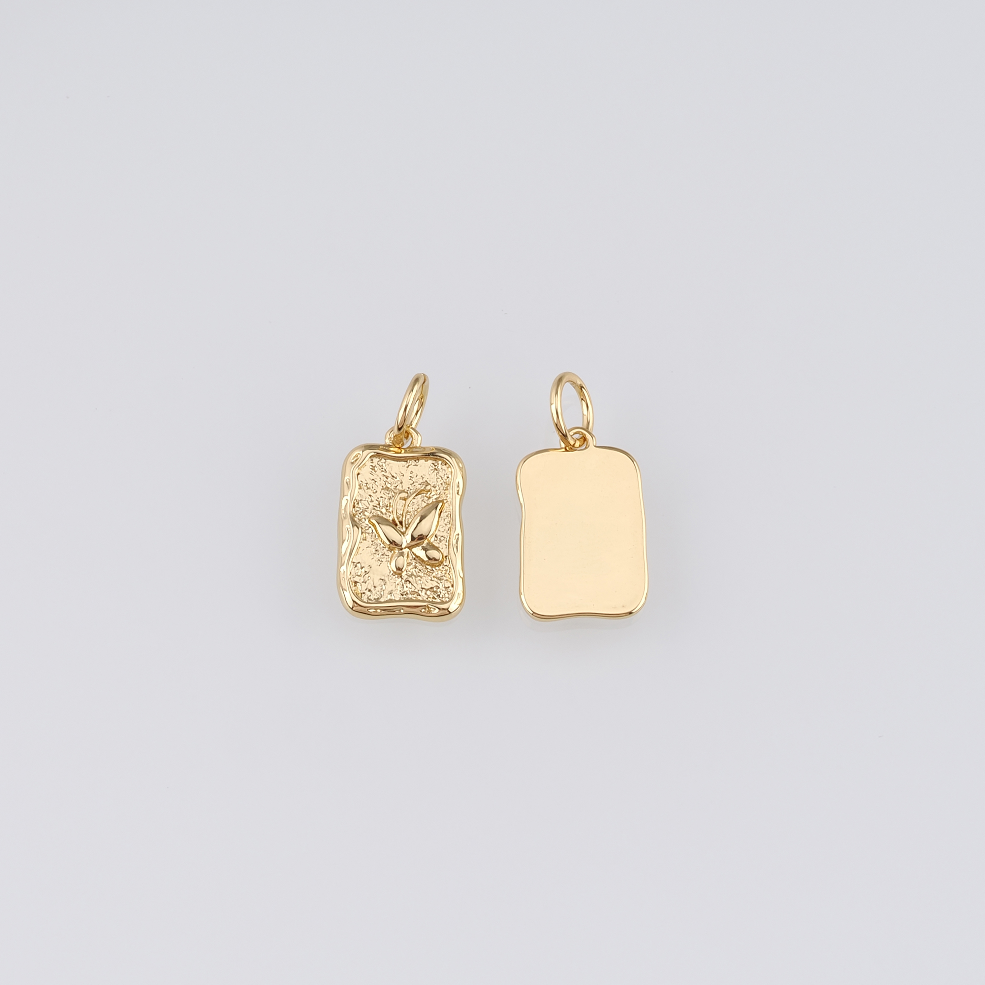 18K Gold Filled Butterfly Pendant,Dainty Butterfly Charm Earrings Necklace for DIY Jewelry Making Supply