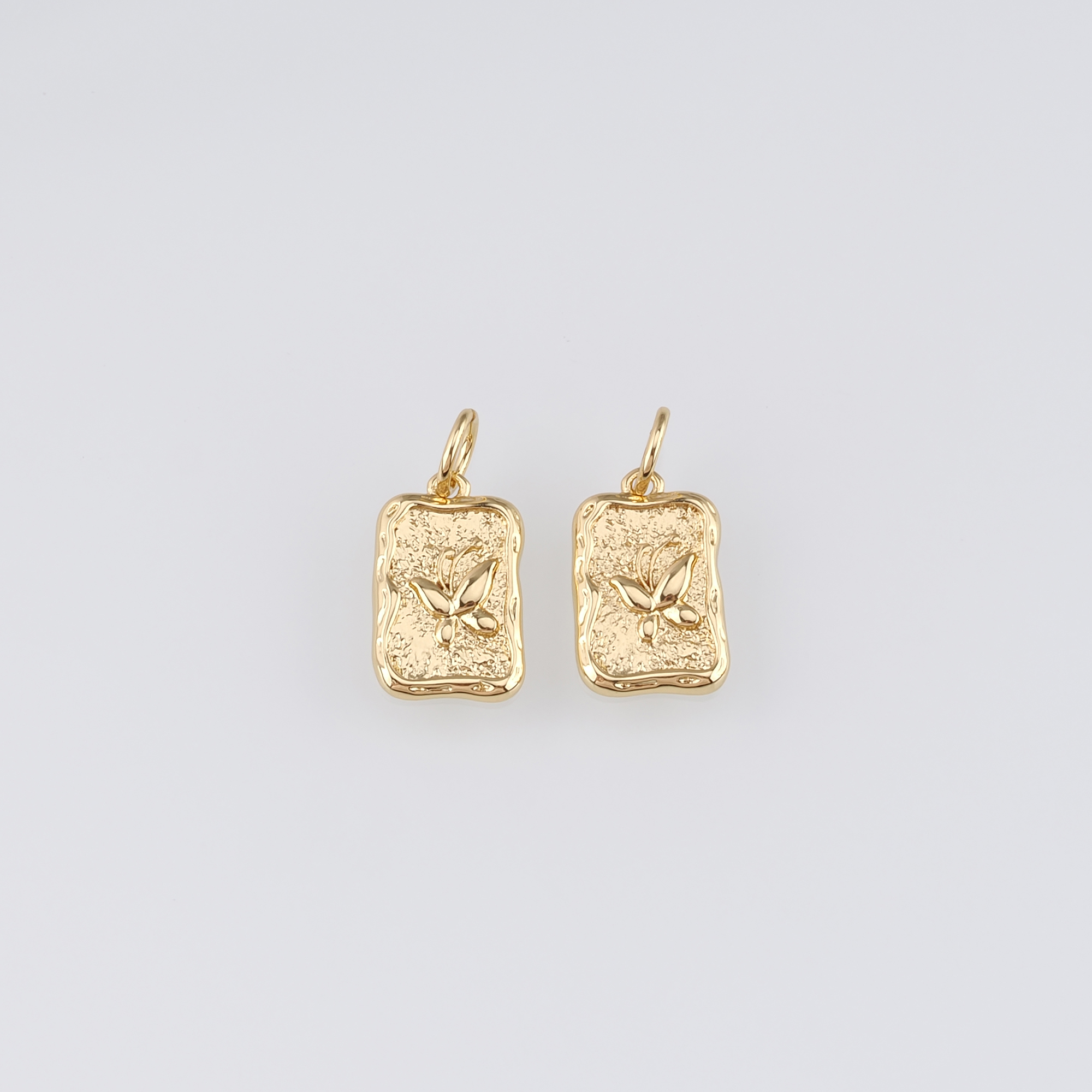 18K Gold Filled Butterfly Pendant,Dainty Butterfly Charm Earrings Necklace for DIY Jewelry Making Supply