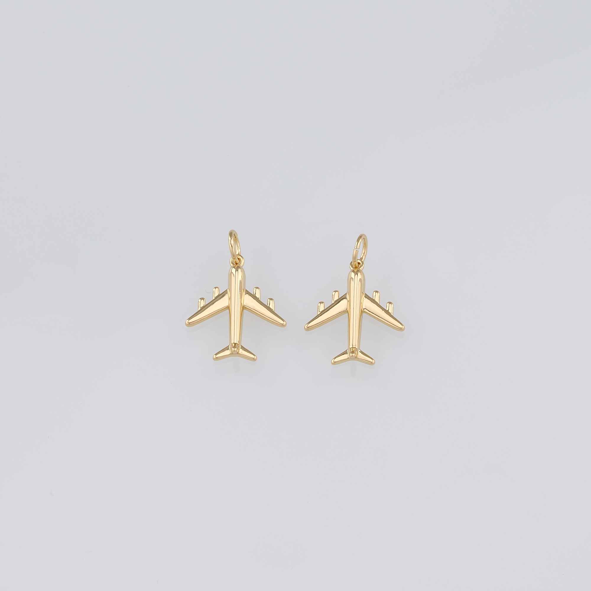 18K Gold Filled Airplane Pendant,Dainty Airplane Charm Earrings Necklace for DIY Jewelry Making Supply
