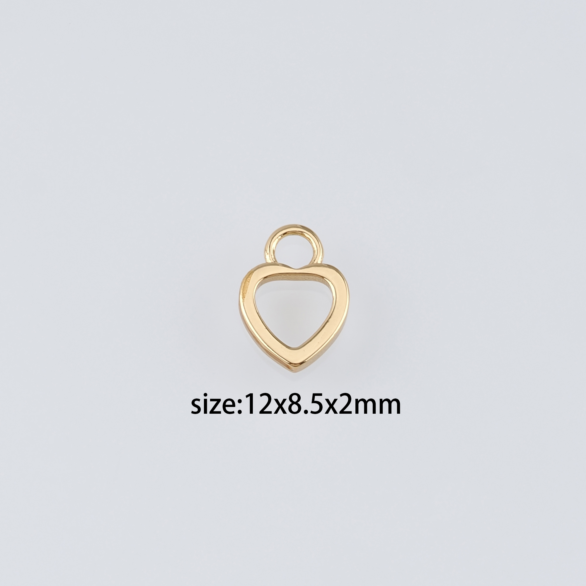 18K Gold Filled Heart Pendant,Dainty Heart Charm Earrings Necklace for DIY Jewelry Making Supply