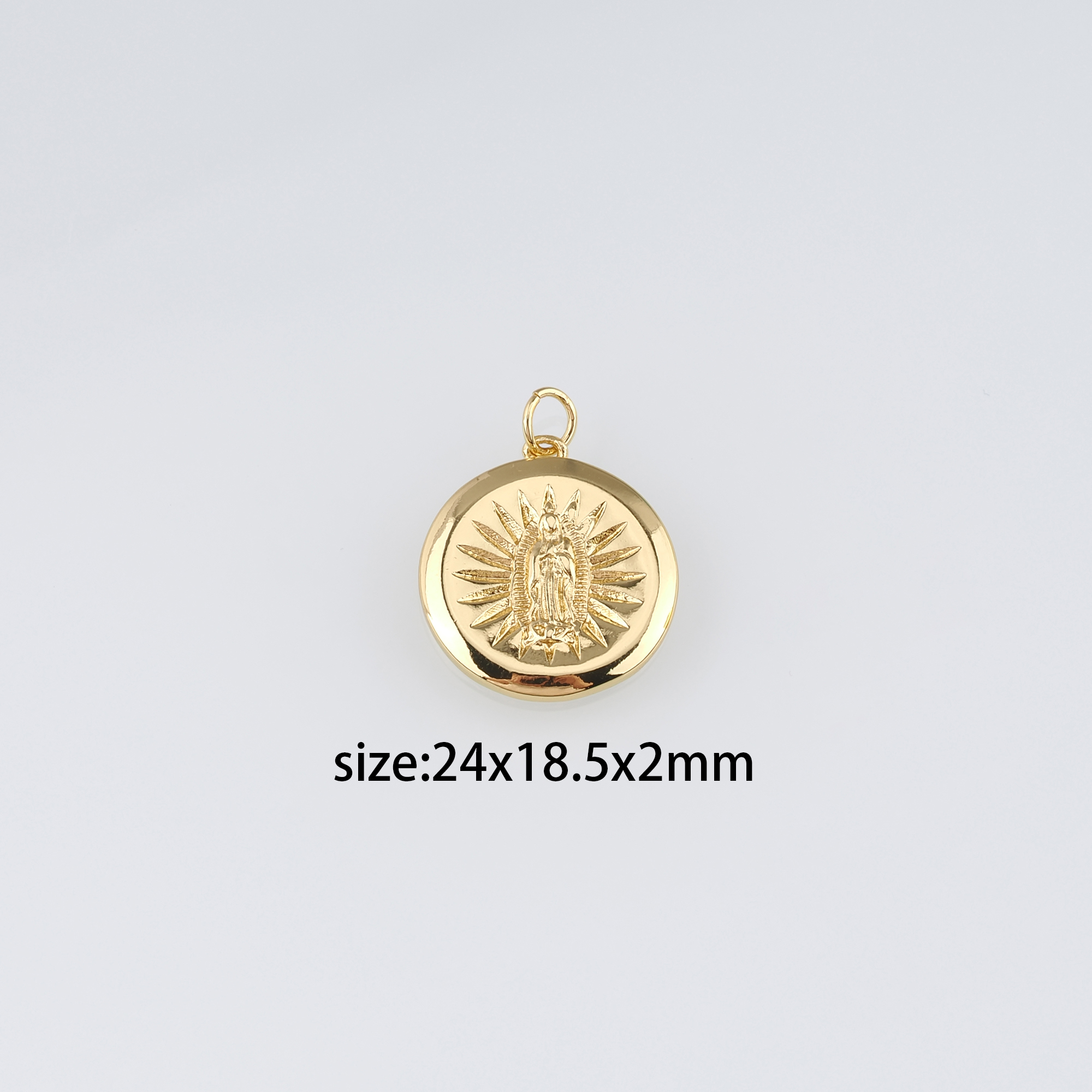 18K Gold Filled Virgin Mary Pendant,Dainty Virgin Mary Charm Earrings Necklace for DIY Jewelry Making Supply